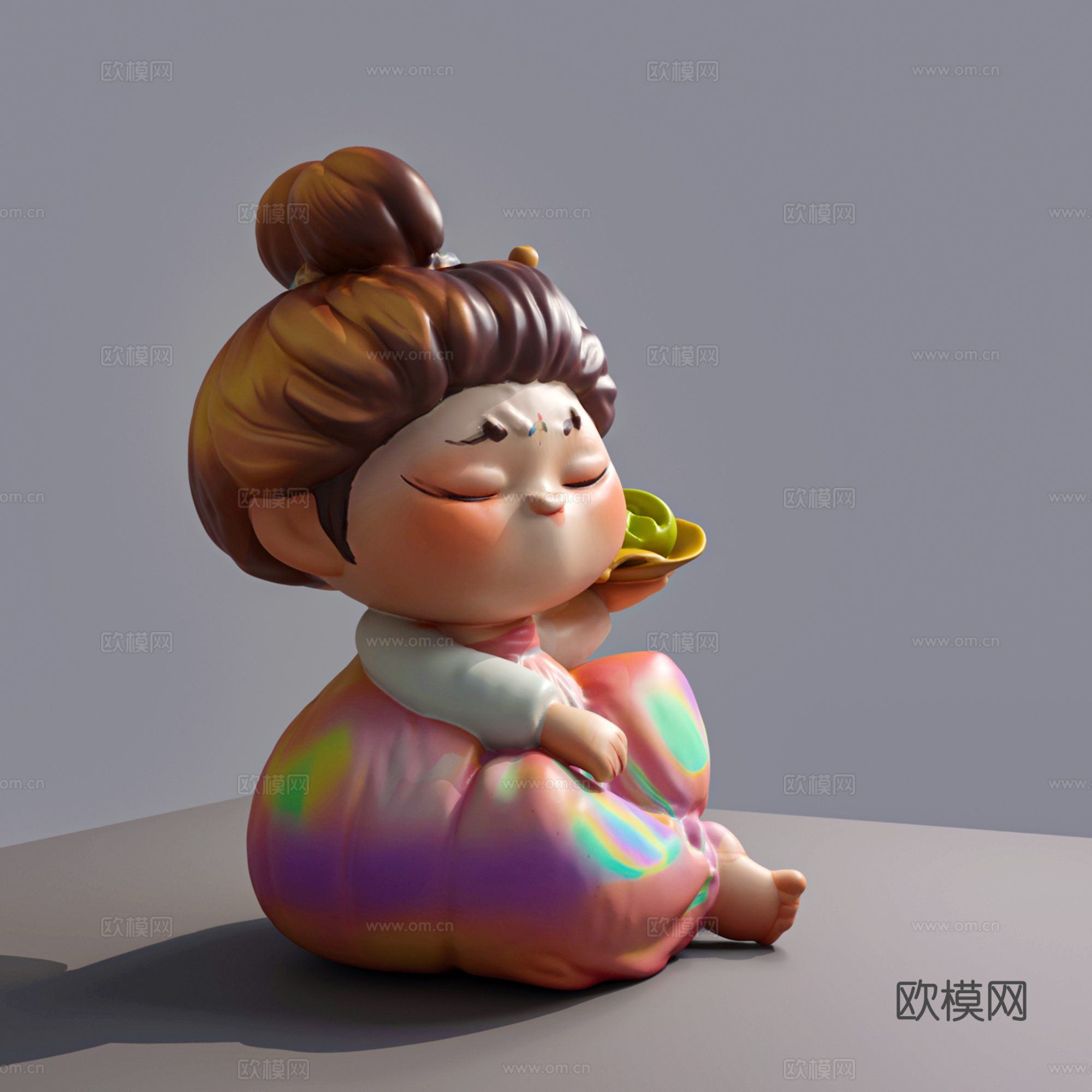 唐朝仕女 古代美女  美女 陶瓷娃娃 摆件 雕塑 手办 装置3d模型