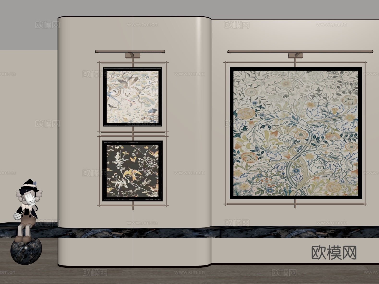 法式中古挂画 装饰画 挂画 画框 客厅挂画su模型