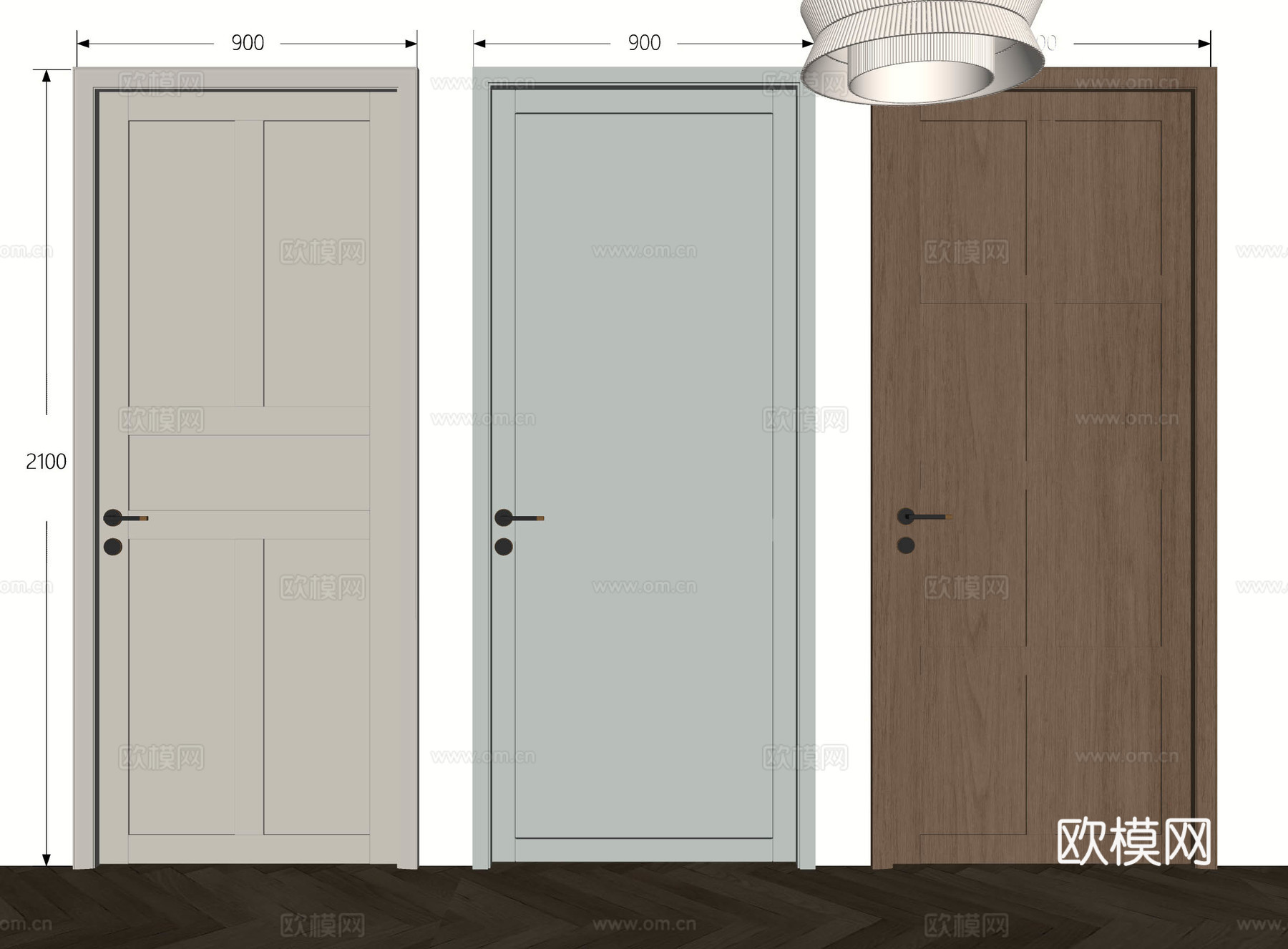 北欧单开门 美式单开门 法式单开门 木门 单开门 卧室门 厨su模型
