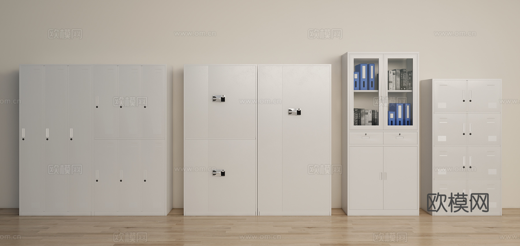 现代文件柜 保密柜 衣帽柜su模型下载（渲染图1）