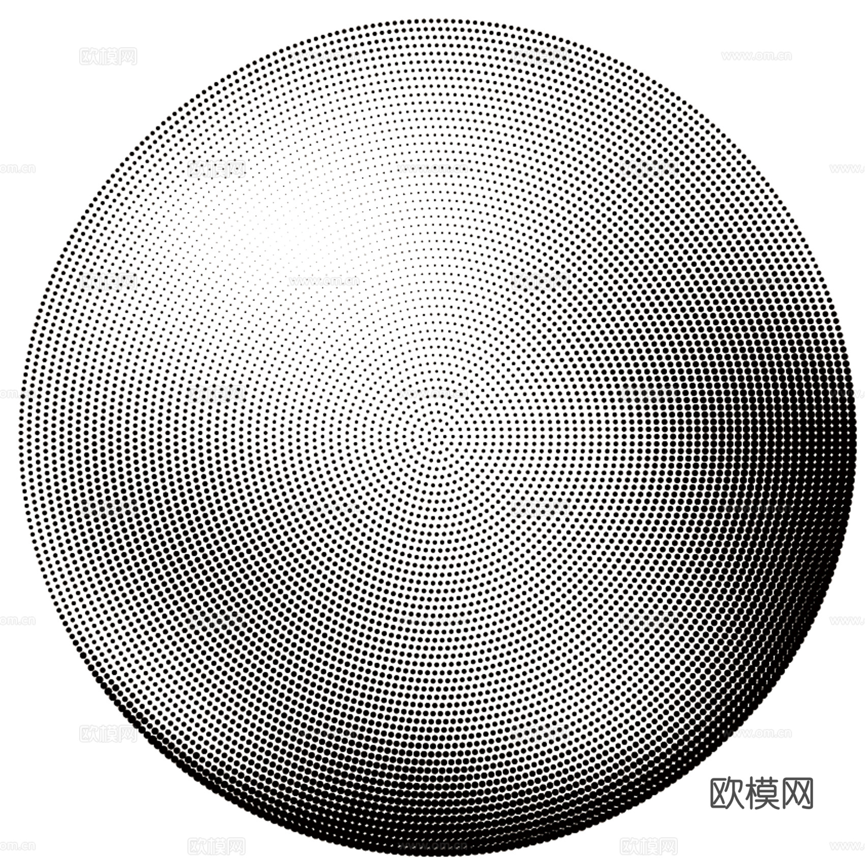 黑白圆形渐变圆点冲孔