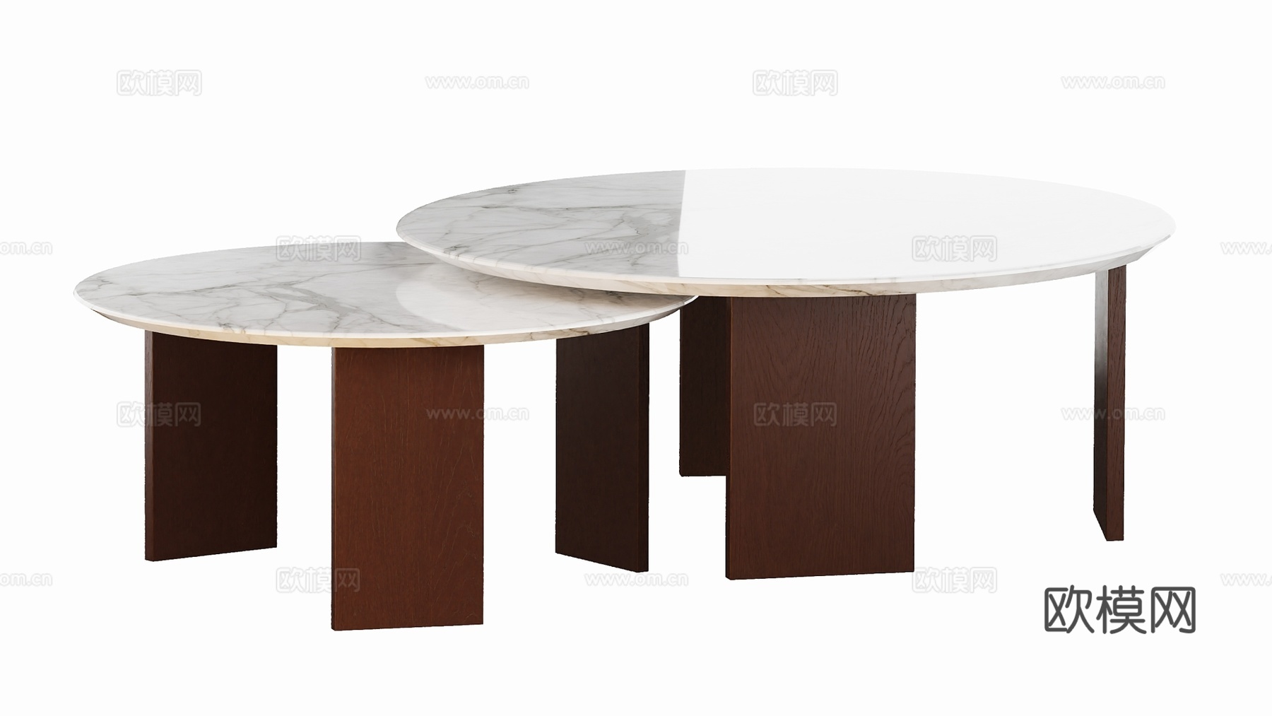 现代子母茶几组合摆件3d模型