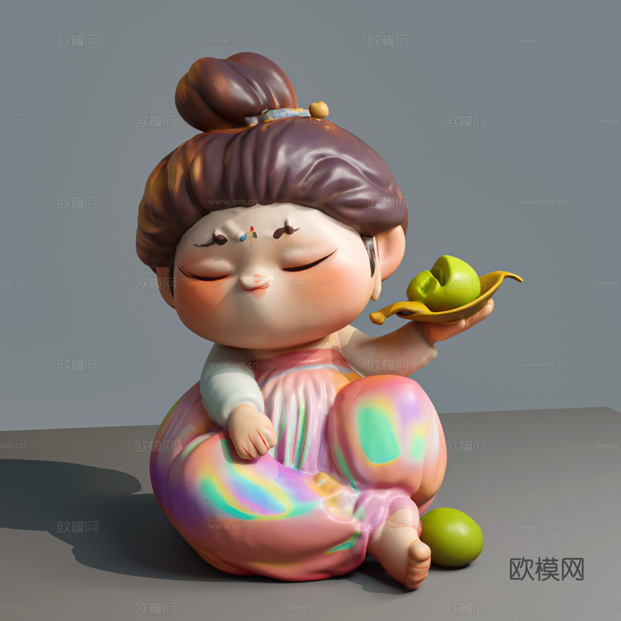 唐朝仕女 古代美女  美女 陶瓷娃娃 摆件 雕塑 手办 装置3d模型