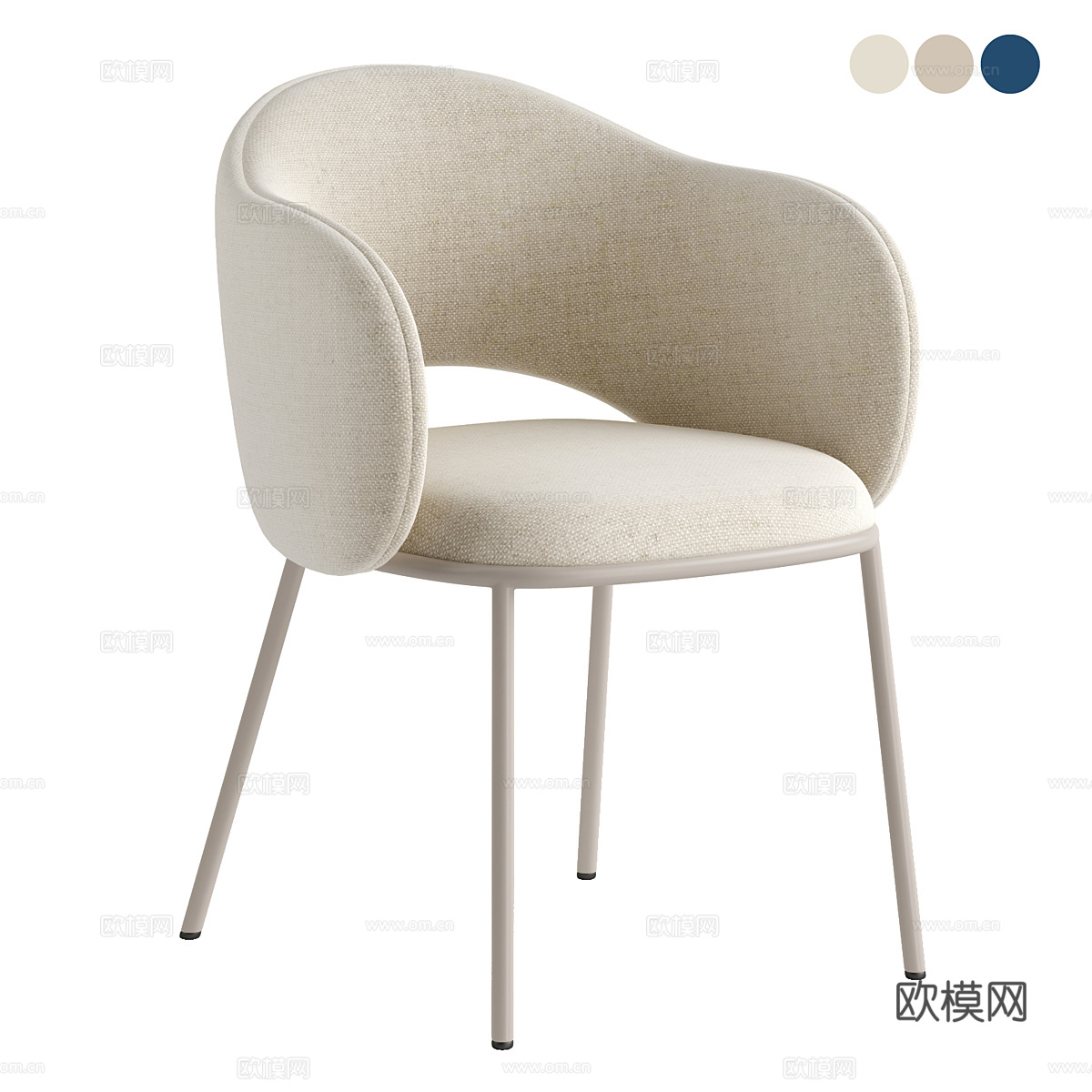 现代奶油风 Maina 椅子3d模型