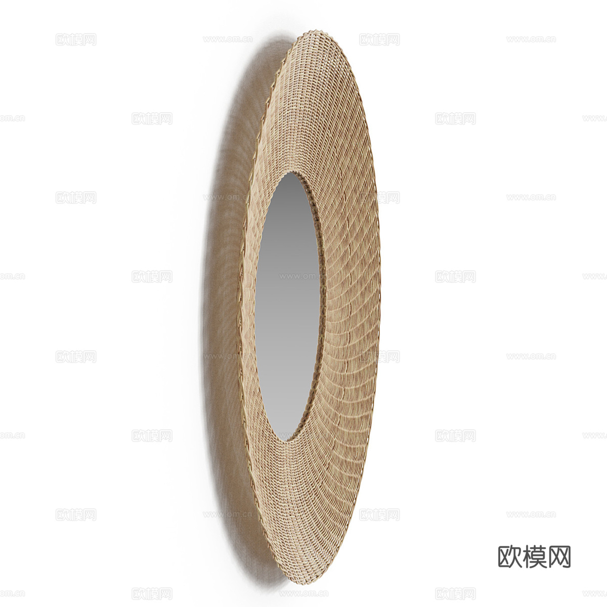 藤条柳条框架壁镜3d模型