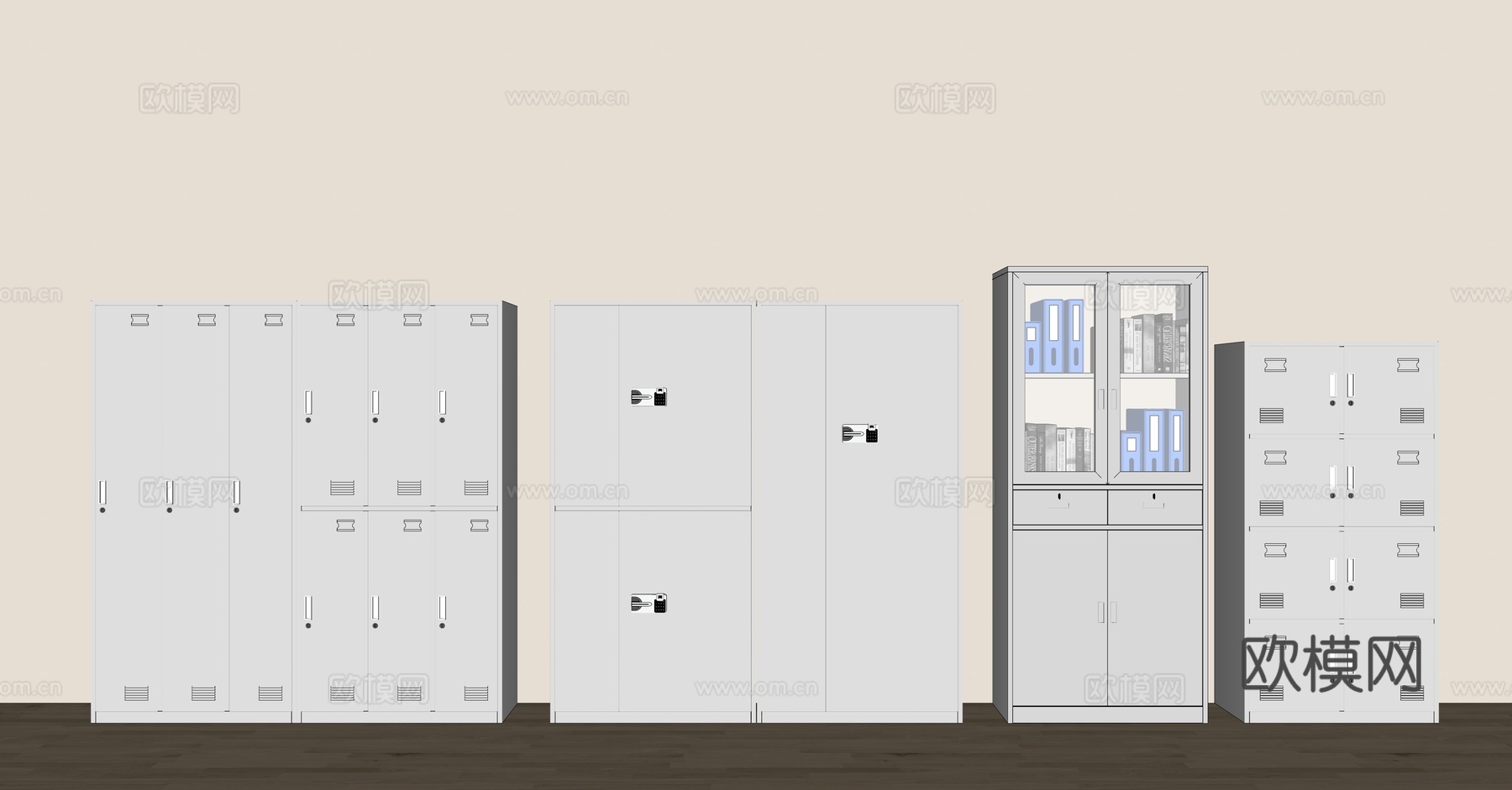 现代文件柜 保密柜 衣帽柜su模型下载（渲染图2）