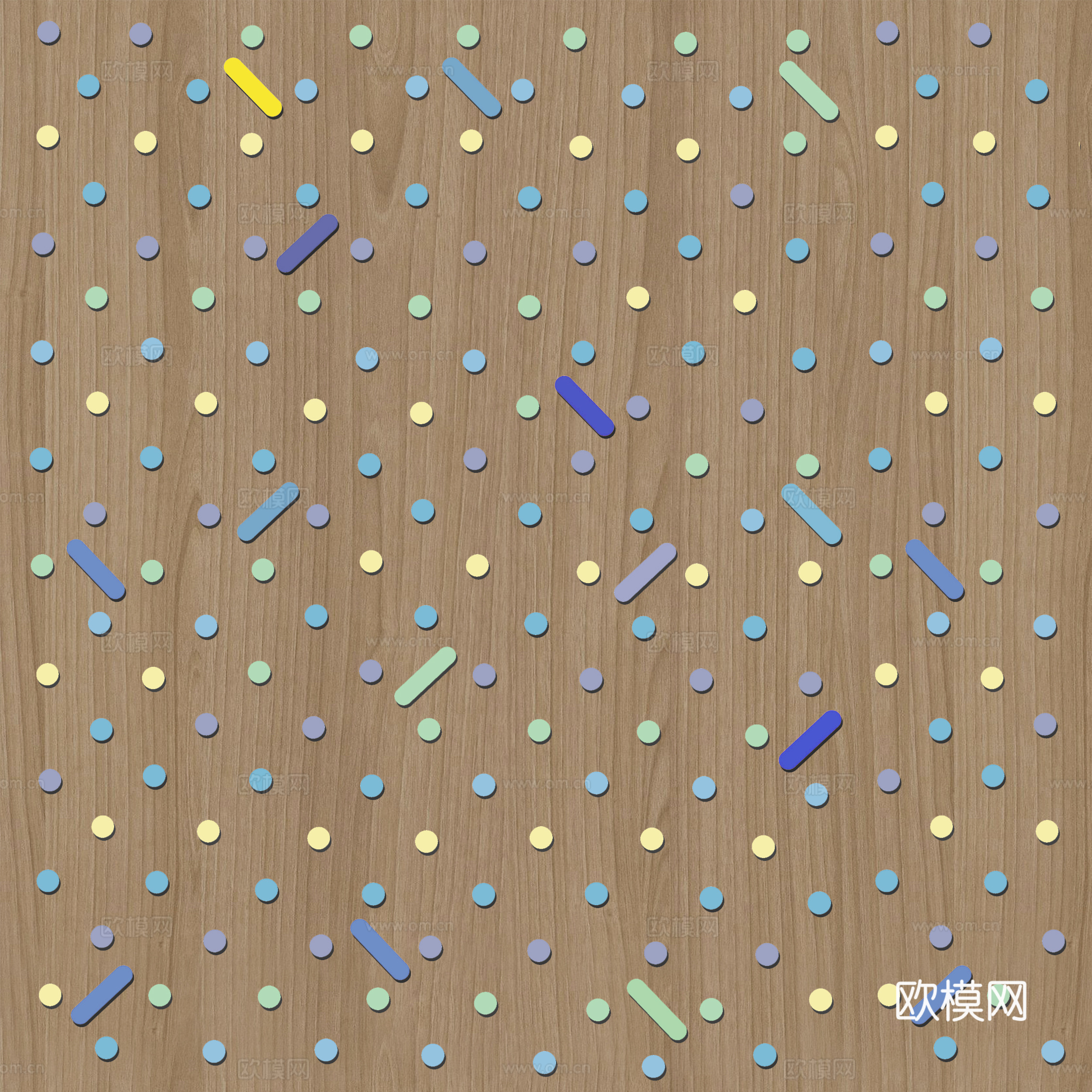 木纹洞洞板 儿童墙面装置 点点构成 彩色木棍下载