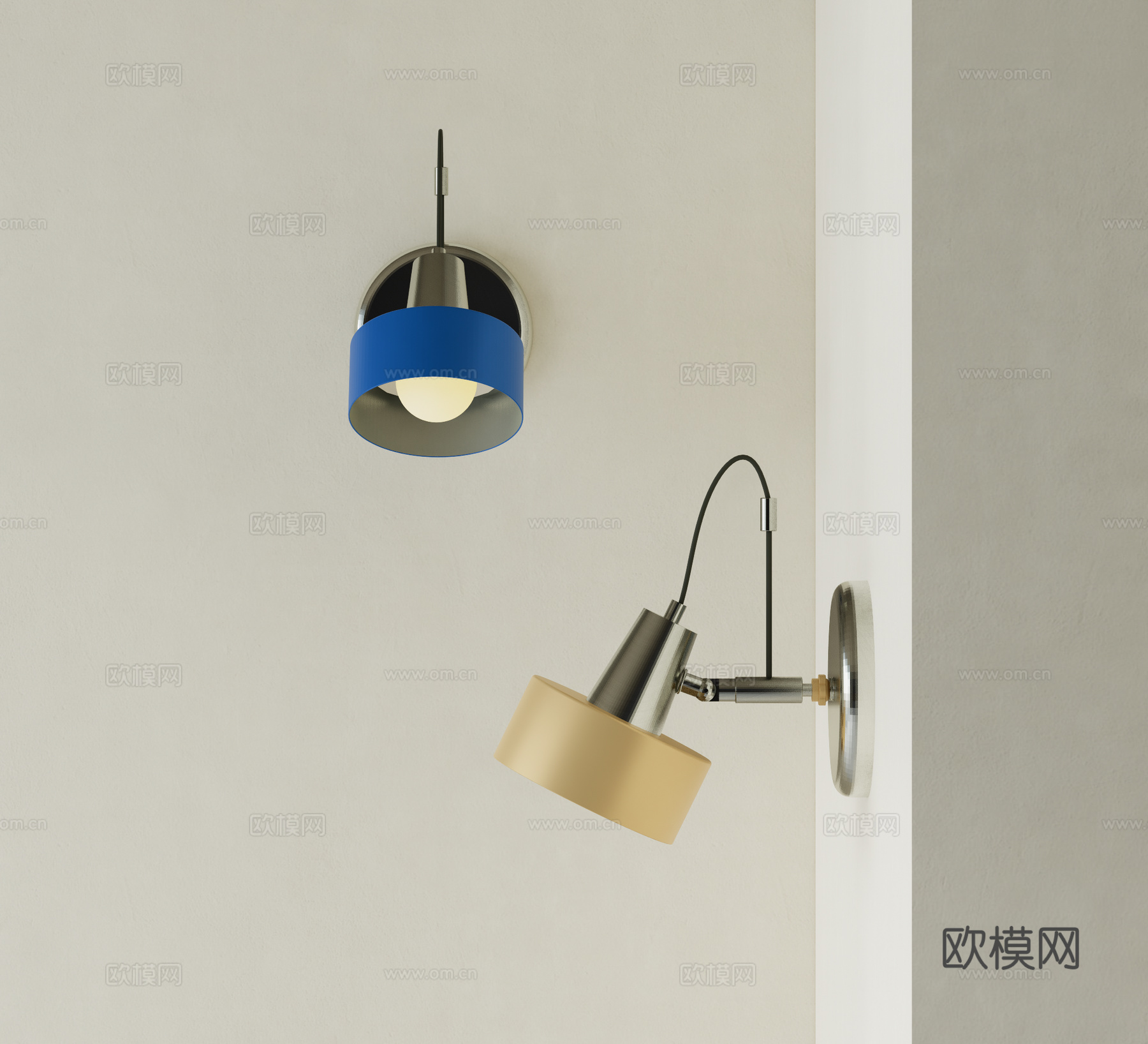 现代壁灯 金属壁灯su模型