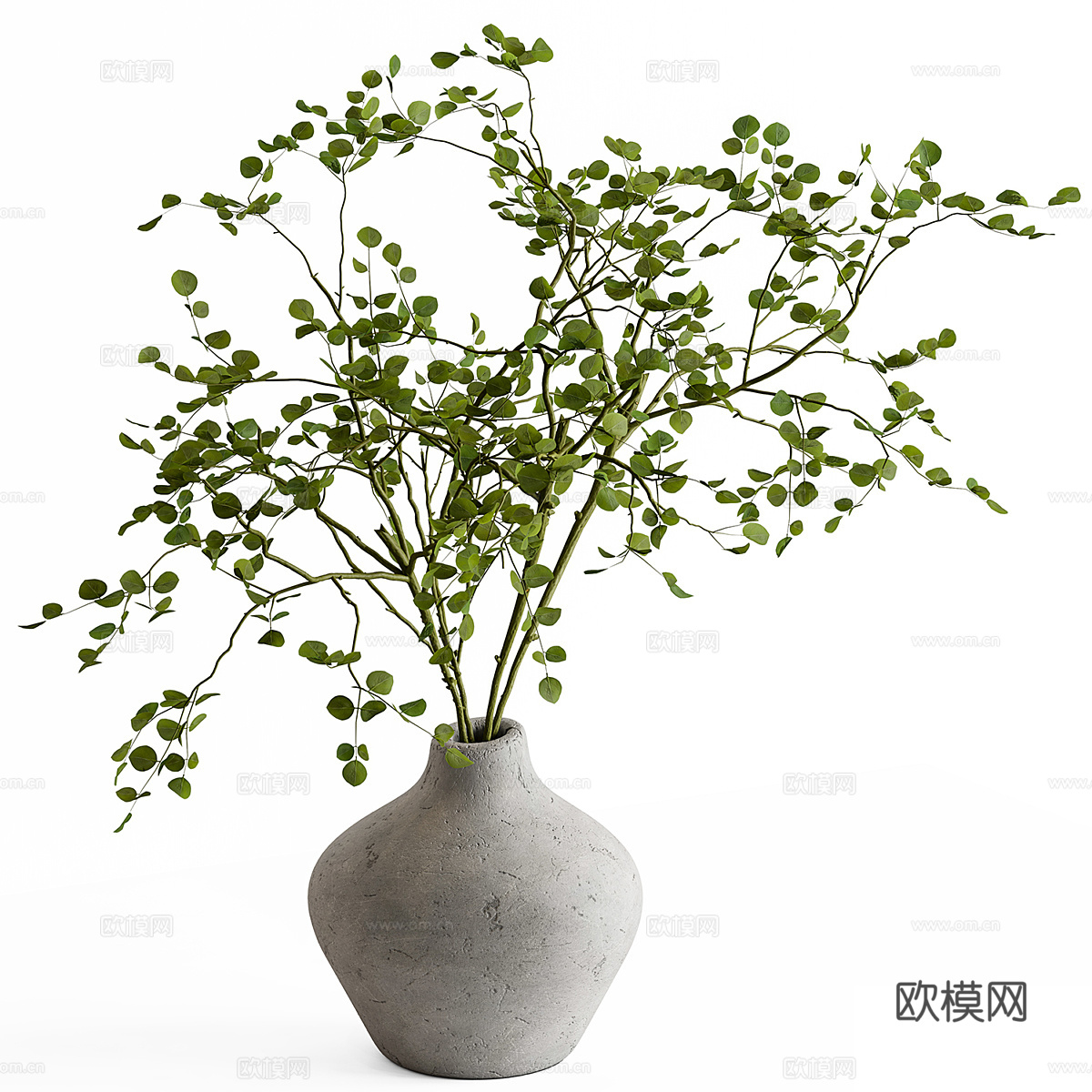 绿植摆件 装饰摆件 花瓶 花瓶花卉 插花 复古花瓶 石材花瓶3d模型