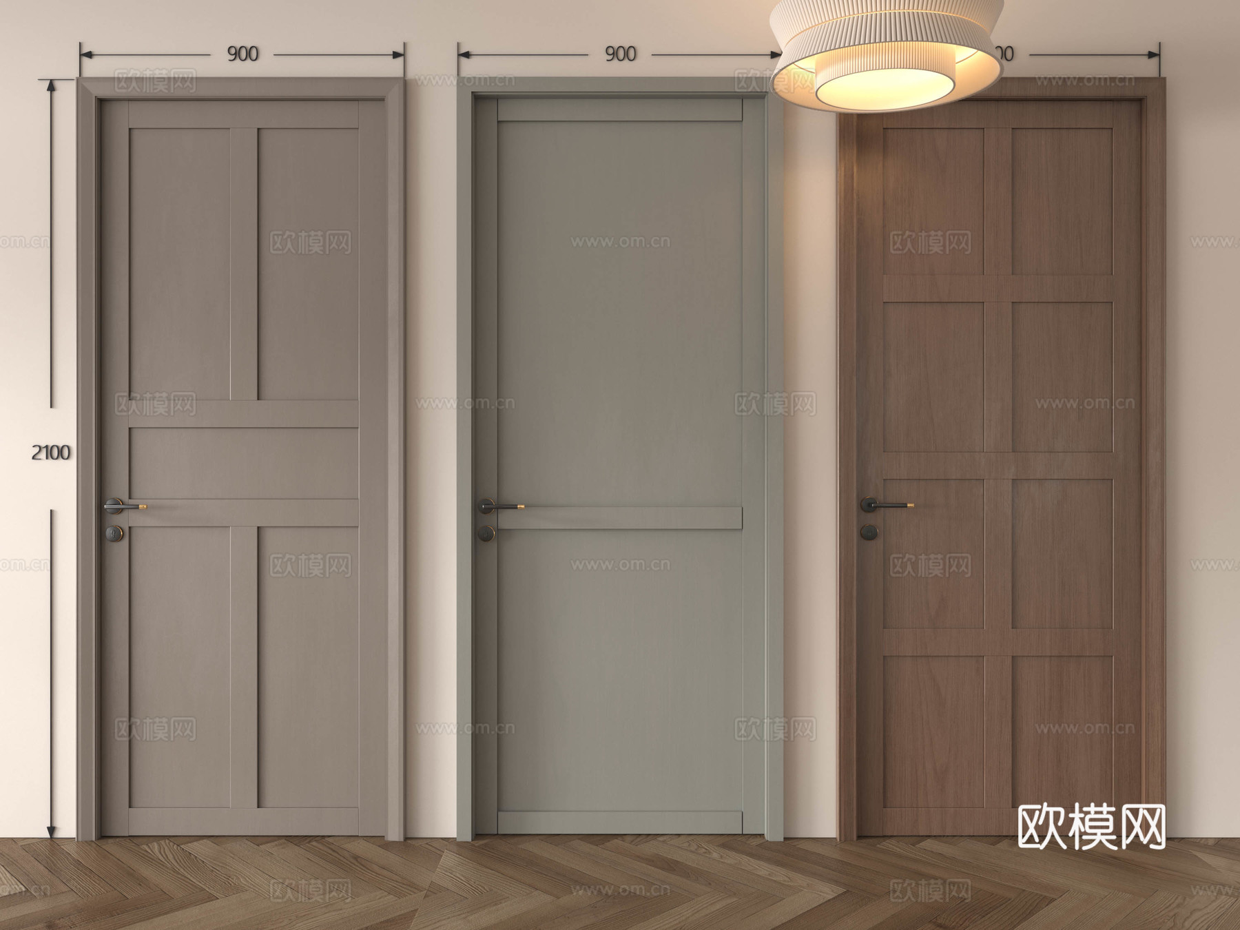 北欧单开门 美式单开门 法式单开门 木门 单开门 卧室门 厨su模型