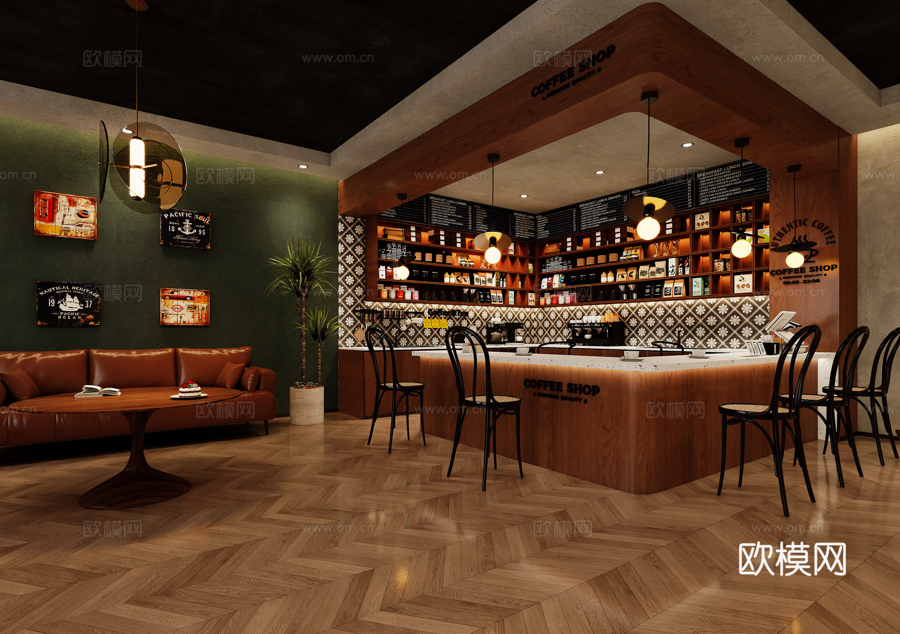 现代咖啡厅3d模型