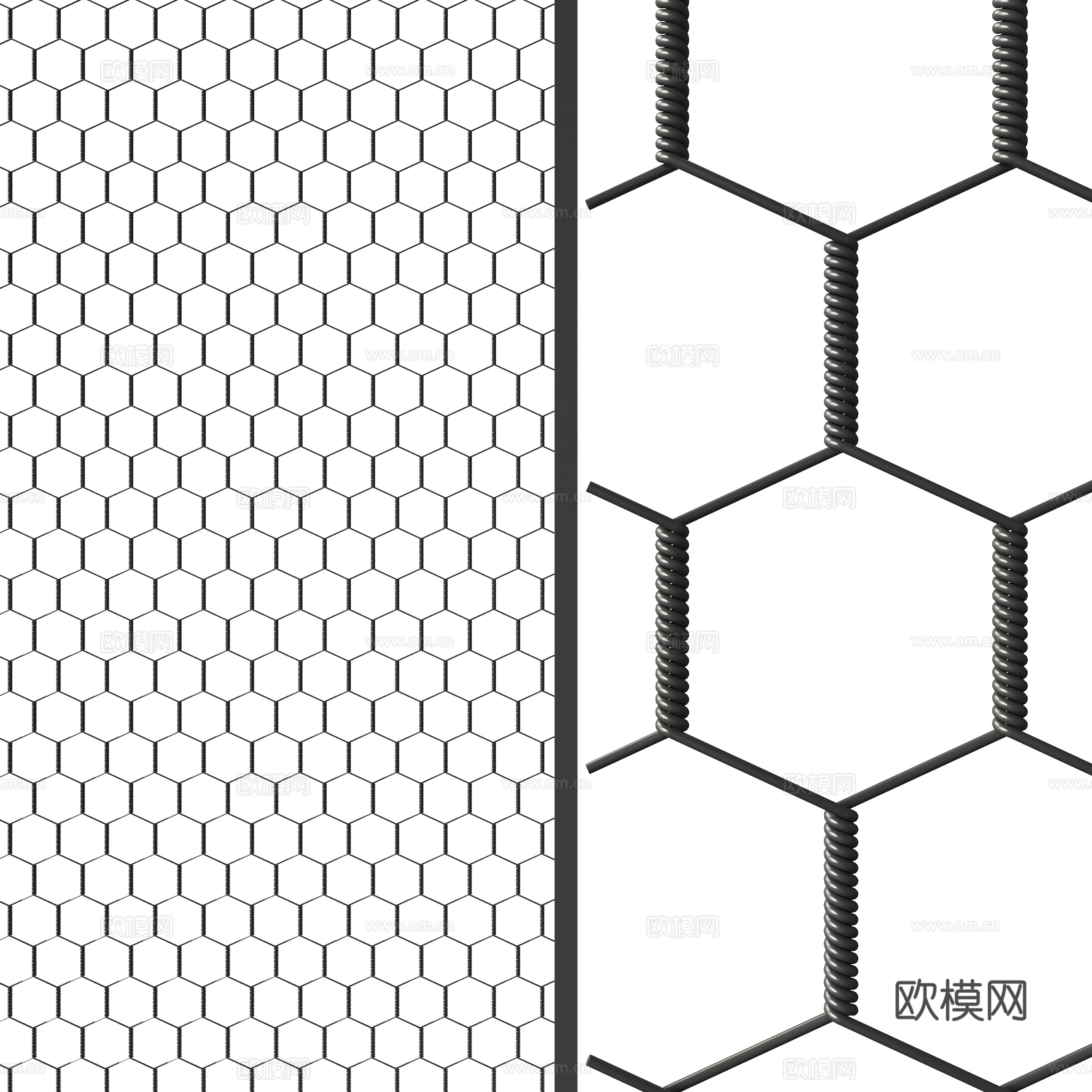 现代铁丝网3d模型