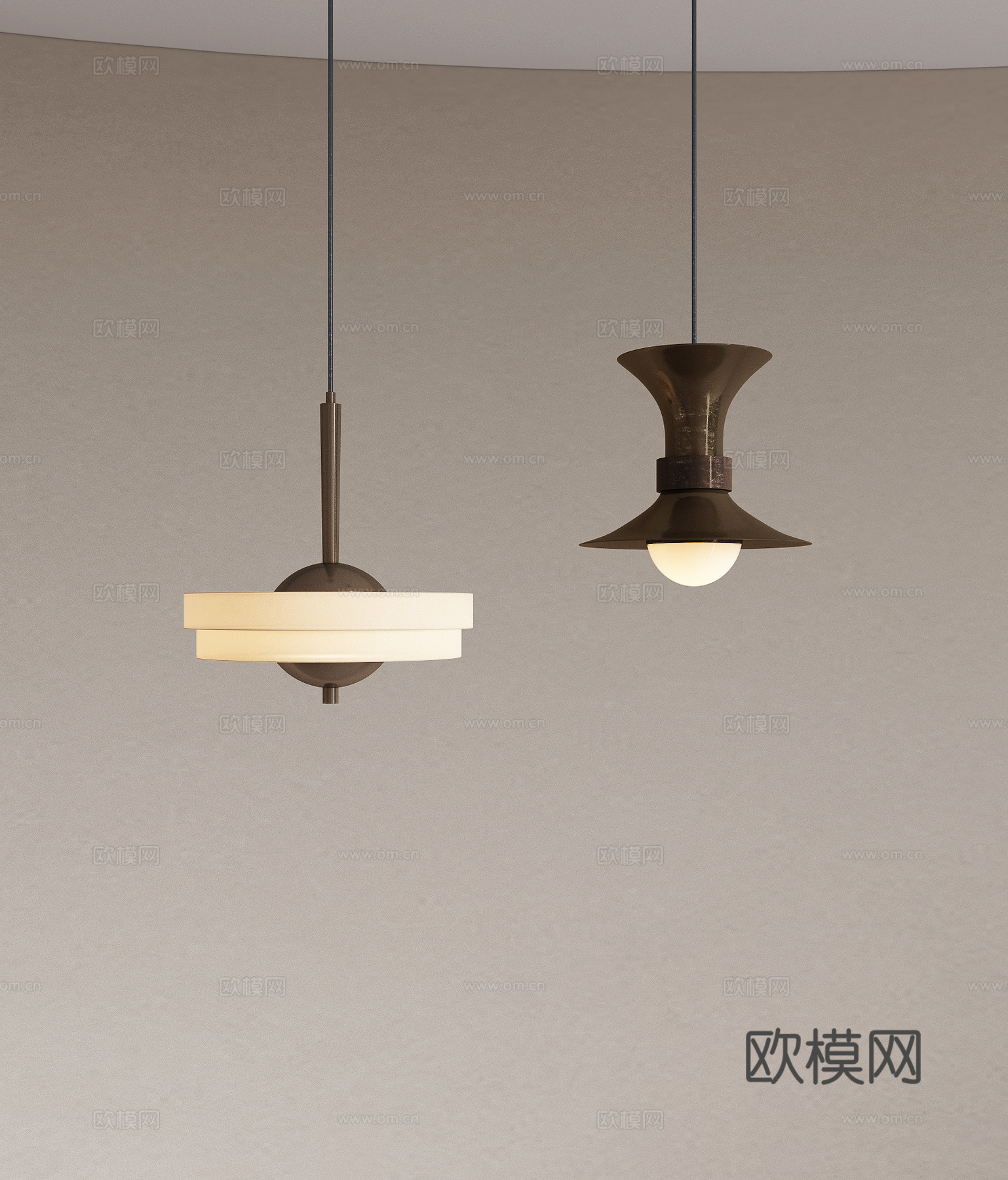 现代金属吊灯 餐厅吊灯 床头吊灯 轻奢吊灯 吧台吊灯su模型