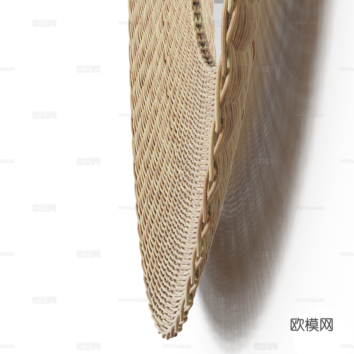 藤条柳条框架壁镜3d模型
