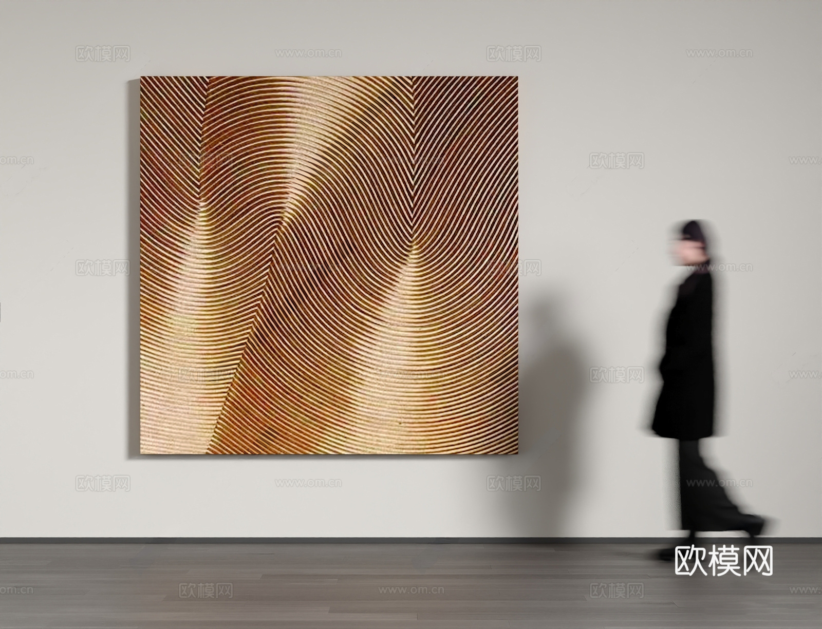 现代艺术挂画 油画  相框 女人3d模型