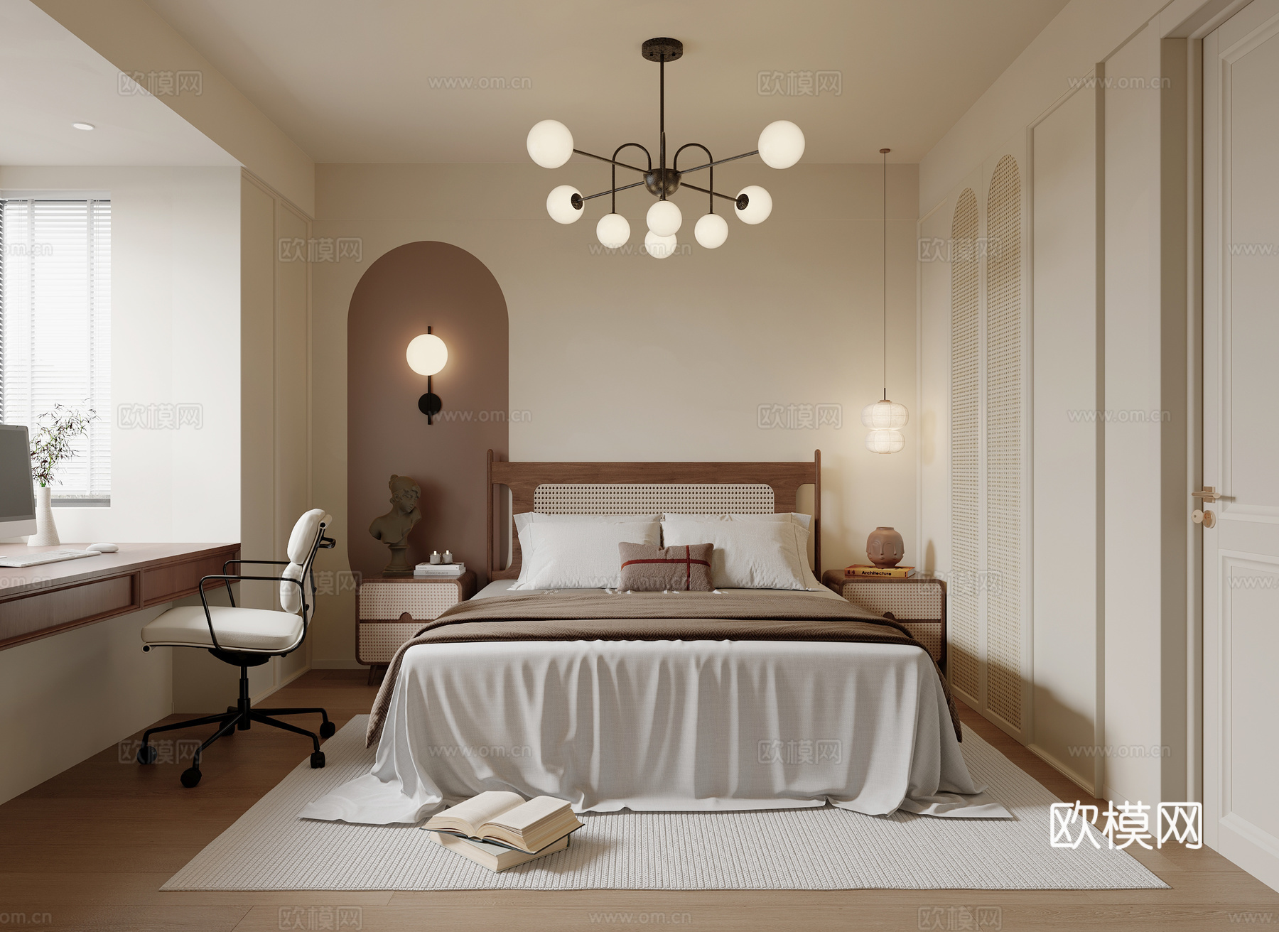 中古风卧室su模型