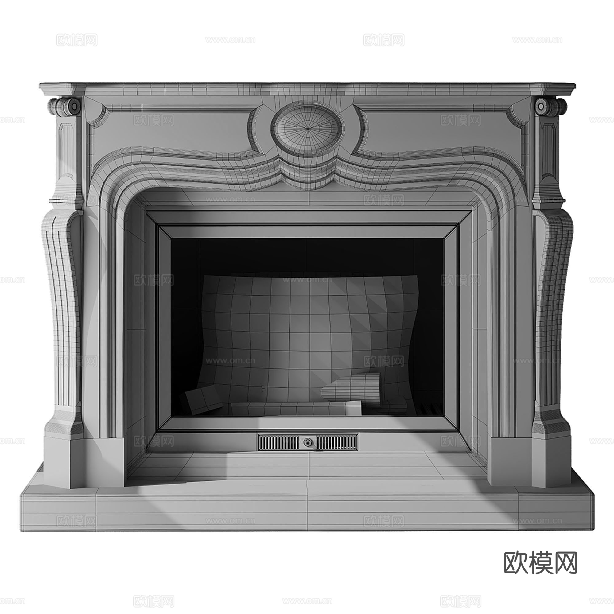 欧式壁炉3d模型