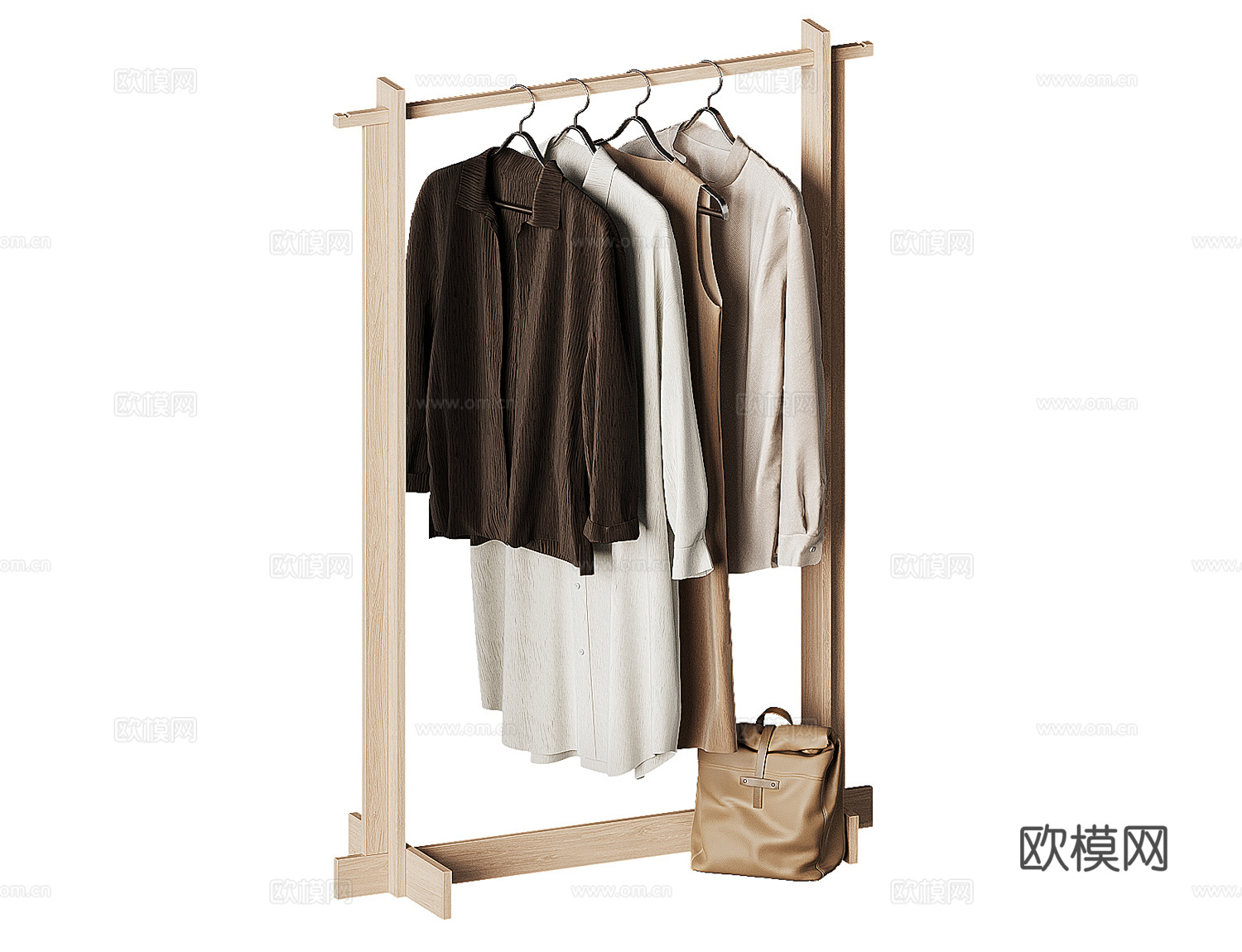 轻奢落地衣帽架3d模型