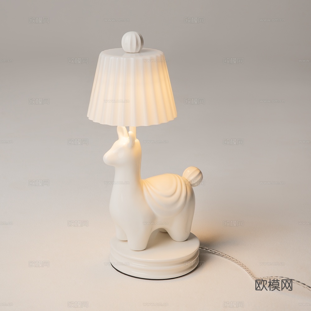 羊驼台灯3d模型