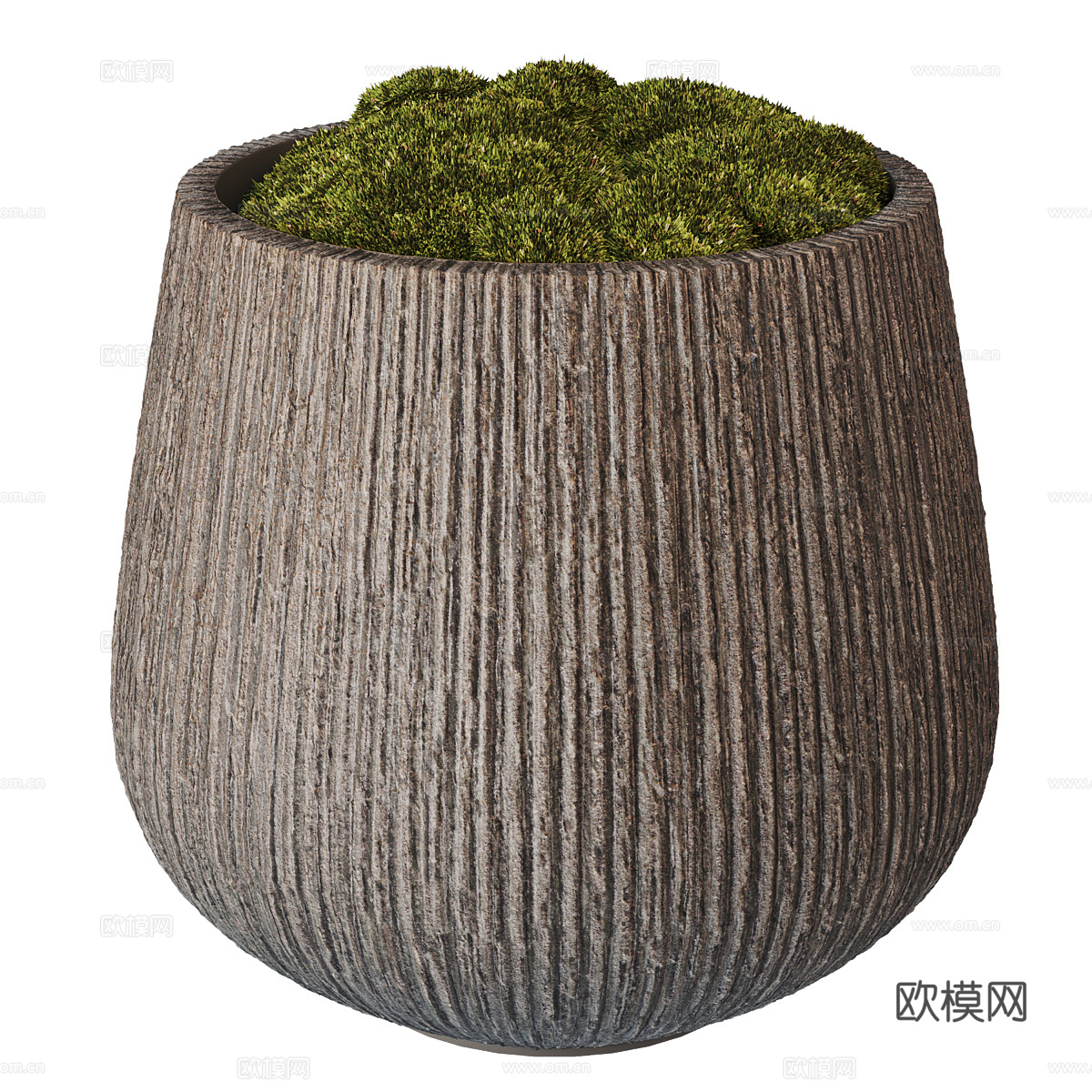 新中式盆景 苔藓3d模型