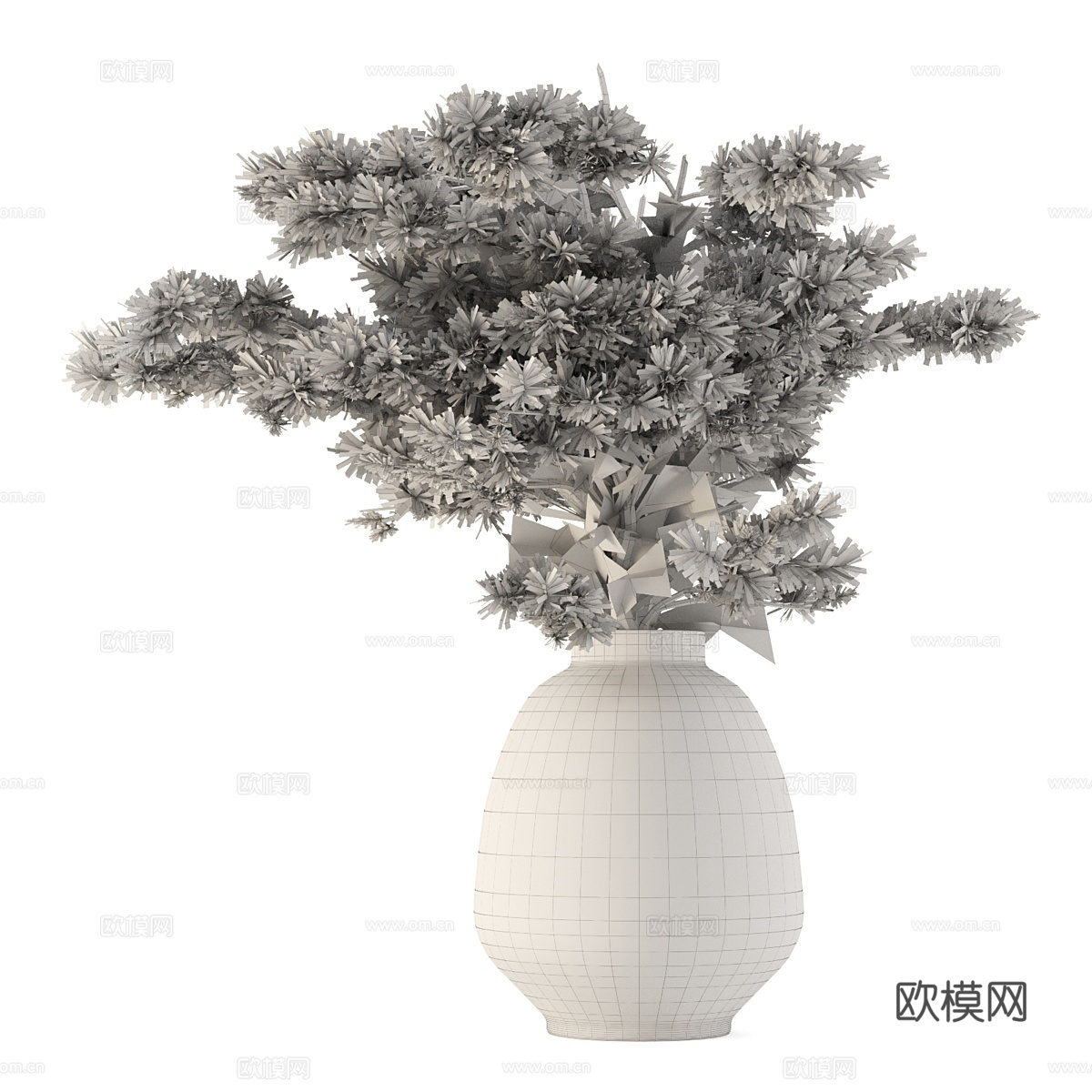 干植物花束松枝免费3d模型