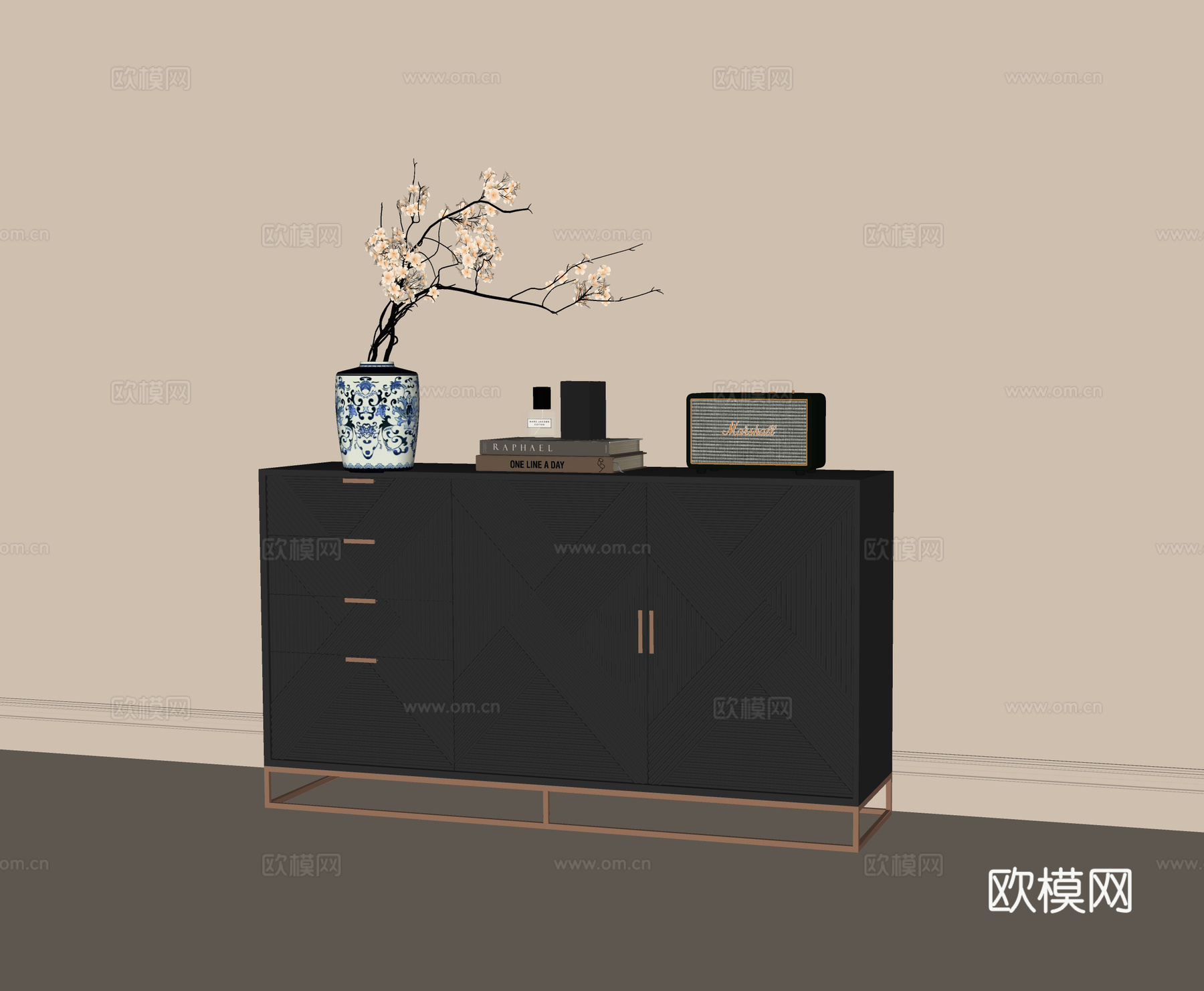 现代玄关柜 边柜 餐边柜 鞋柜su模型