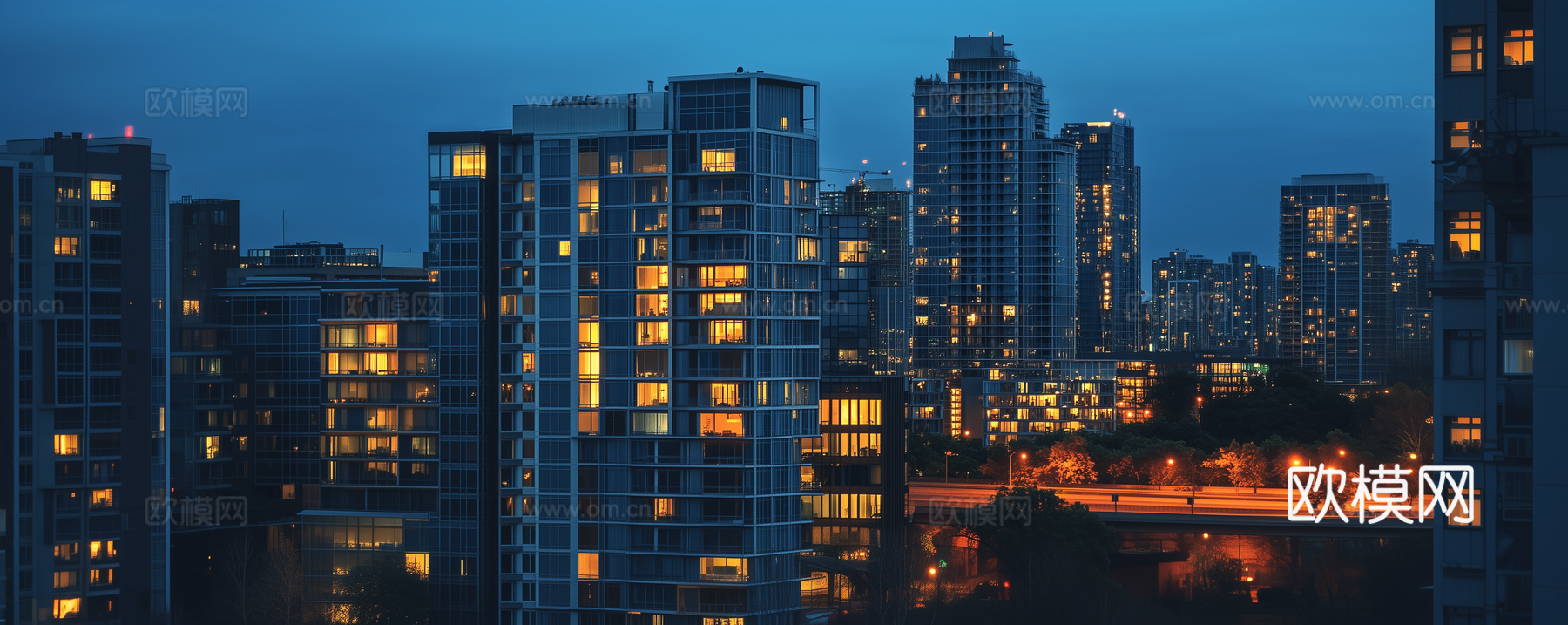 高清都市城市夜景贴图
