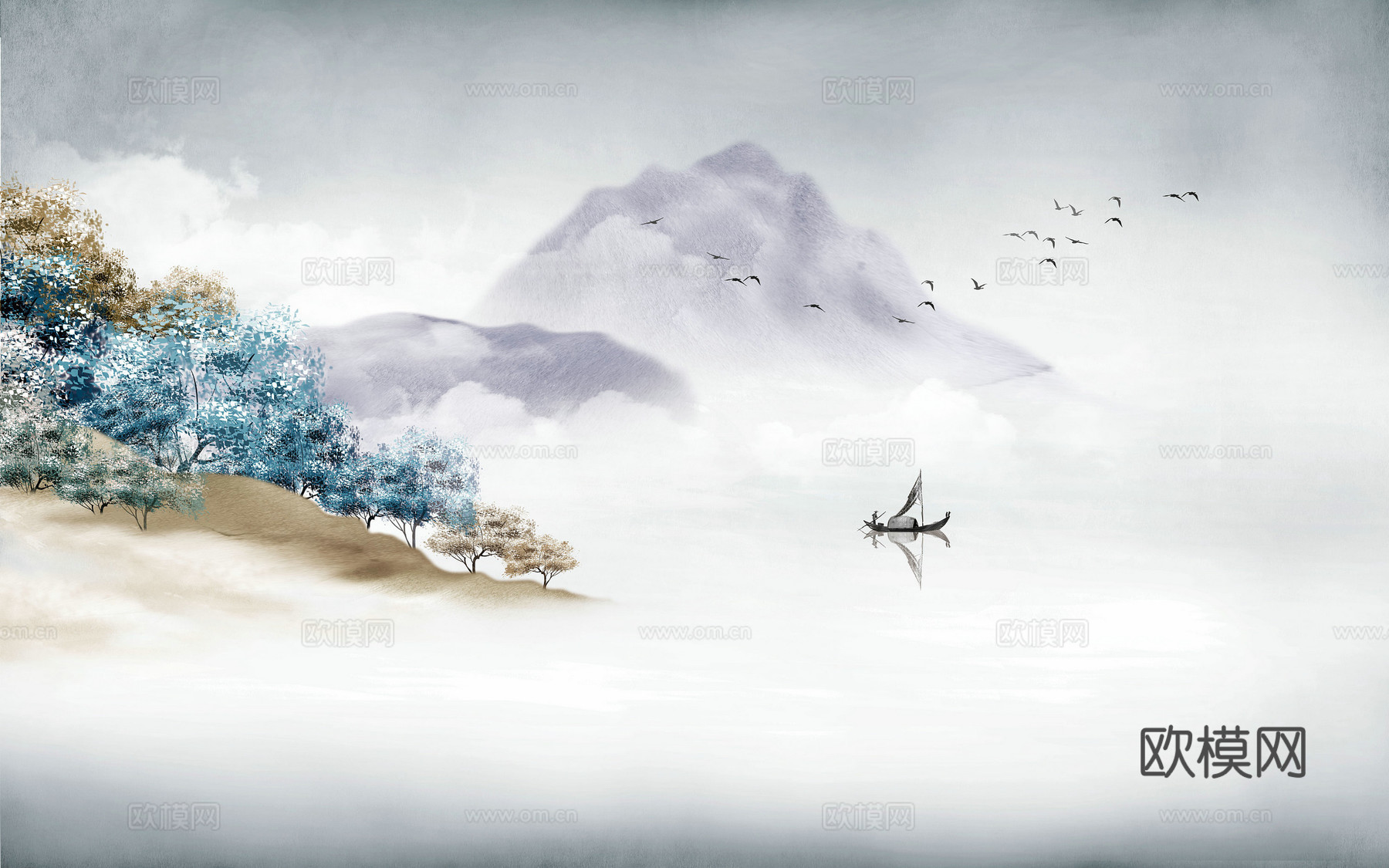 新中式山水装饰画