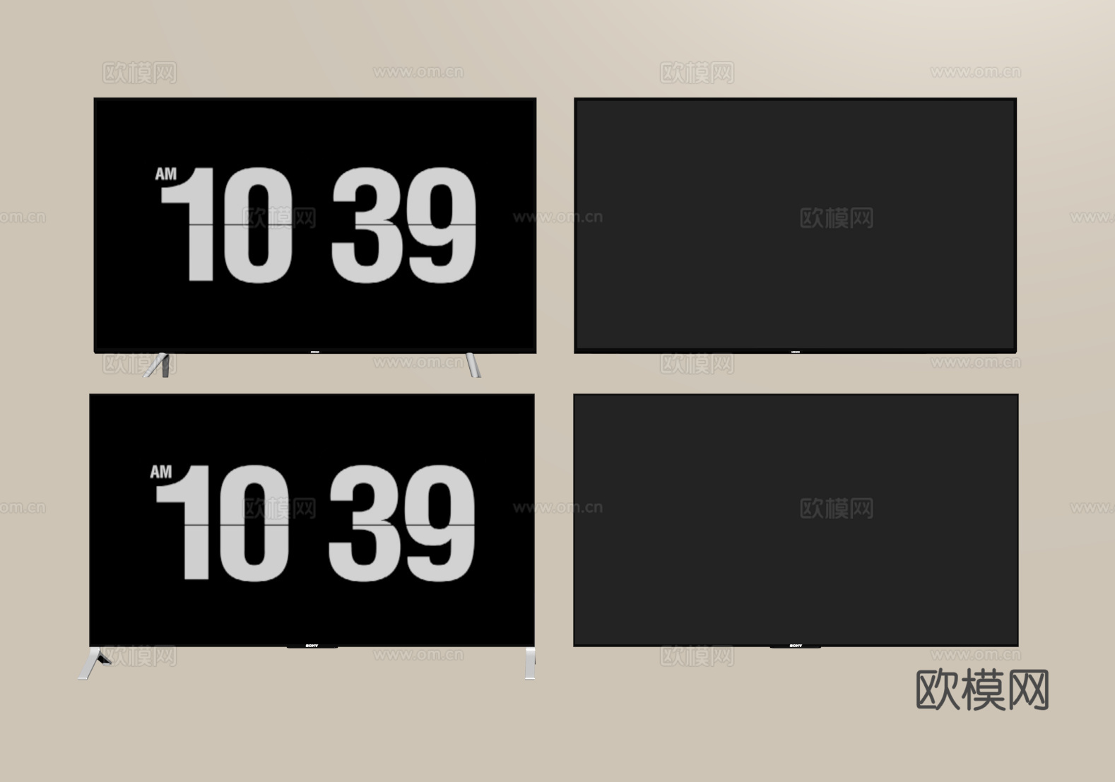 现代液晶电视 显示屏 显示器su模型