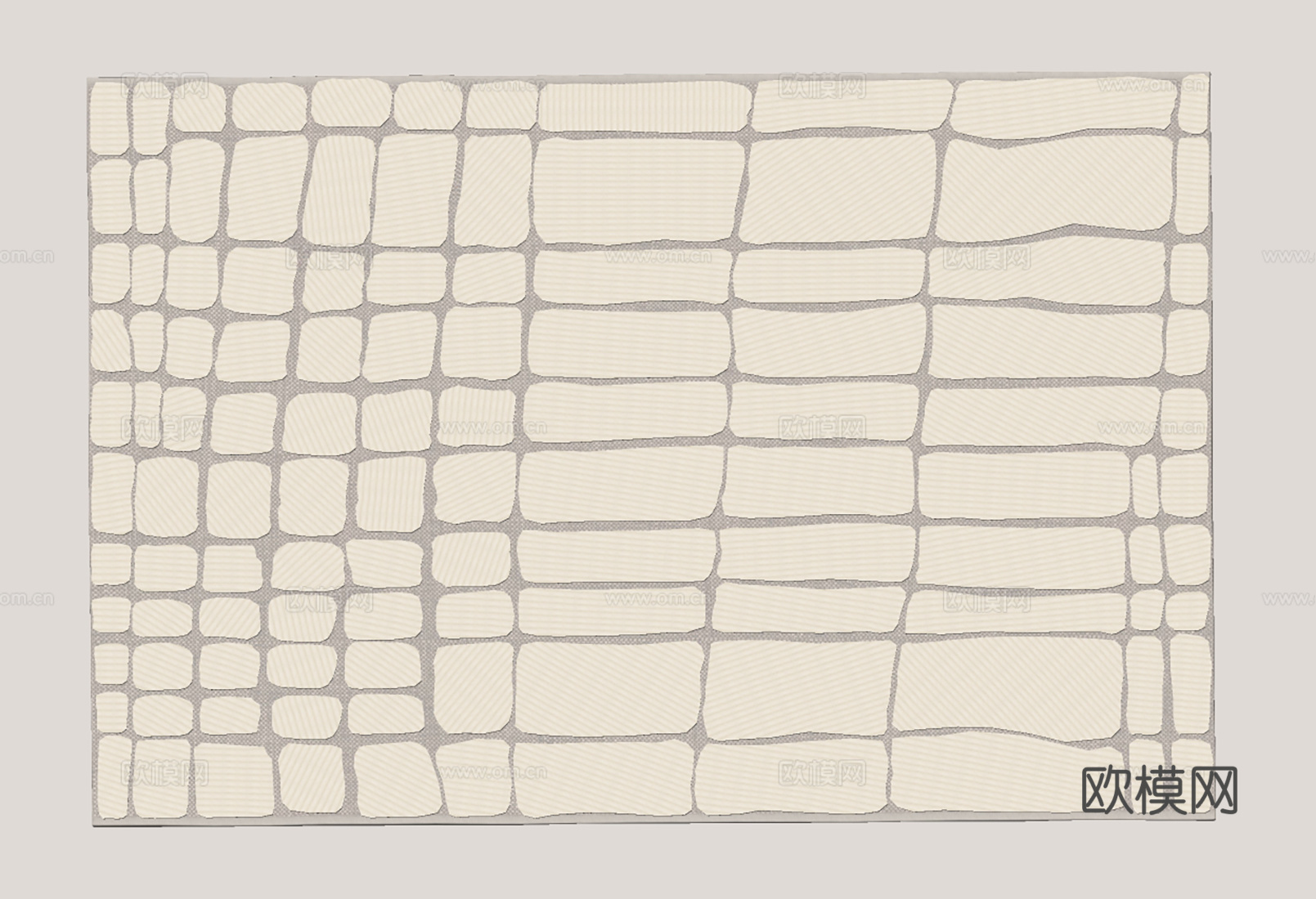新中式毛绒地毯su模型下载（渲染图2）