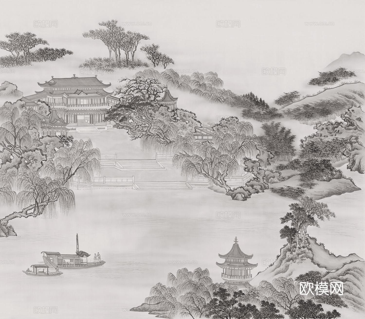 新中式水墨字画装饰画