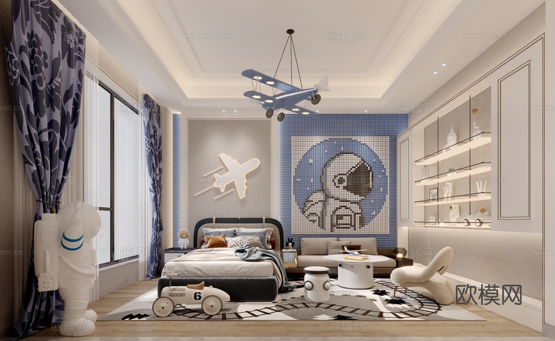轻奢儿童房3d模型下载