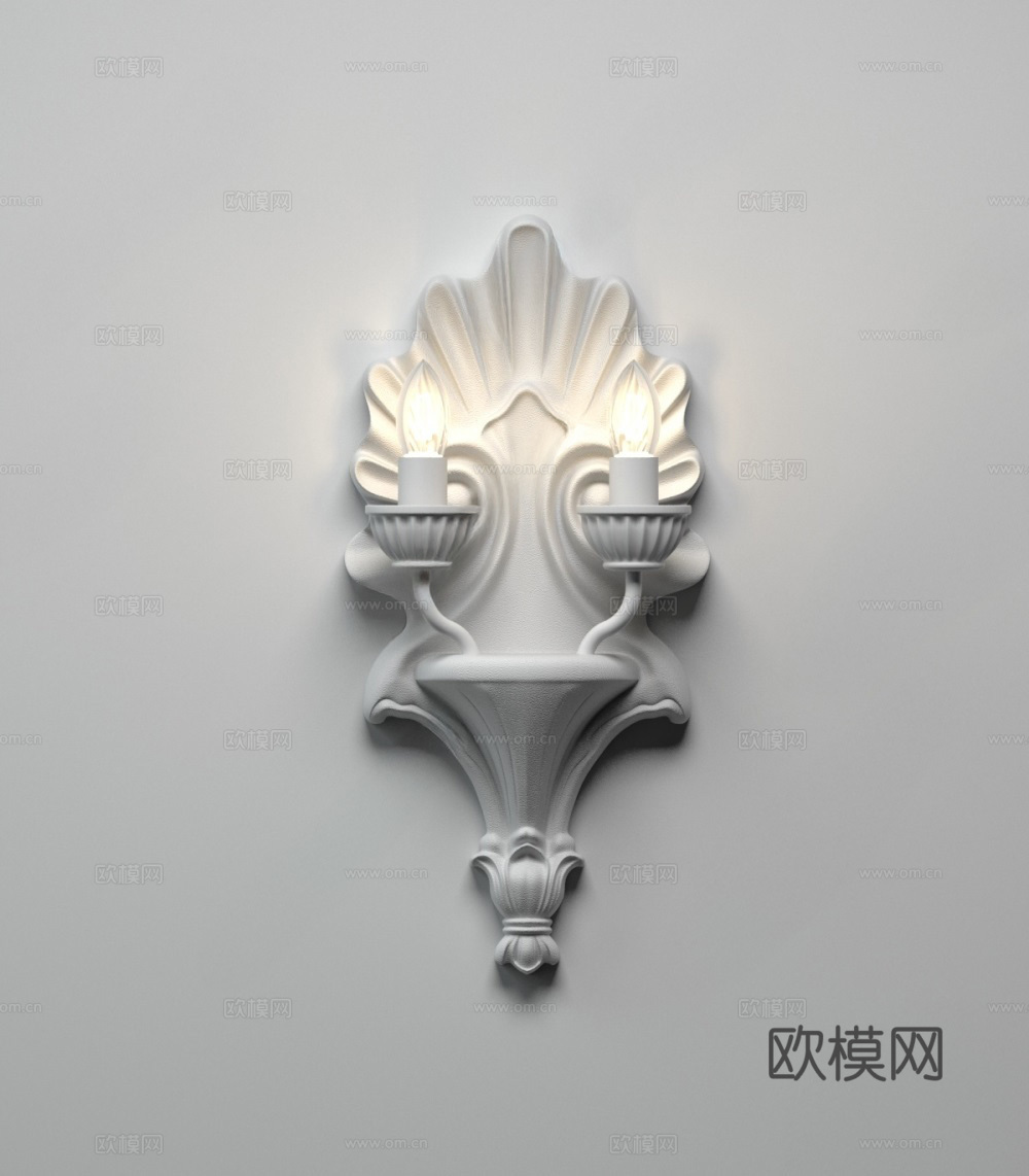 简欧石膏灯su模型