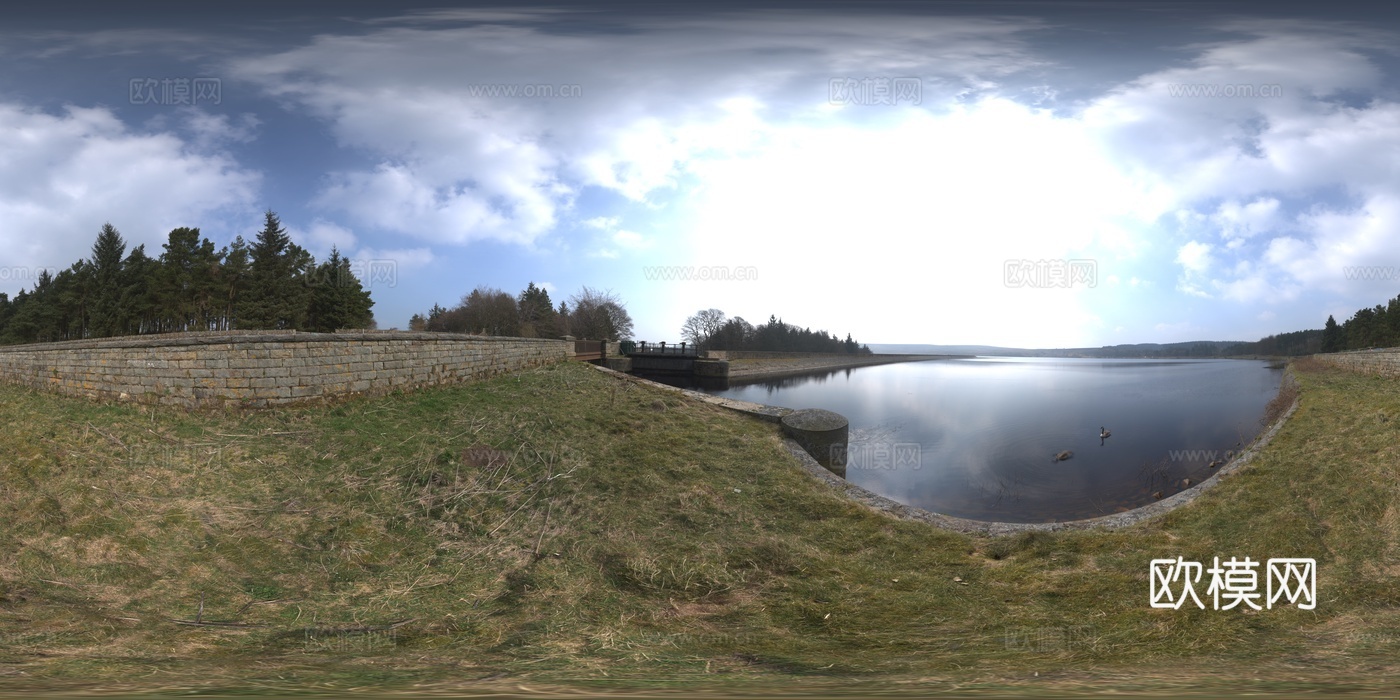 风景 水边湖景 hdr