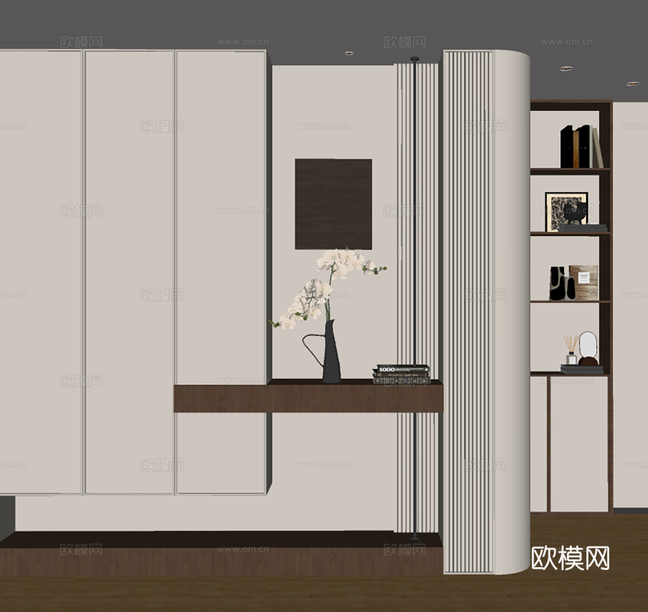 中古风玄关su模型
