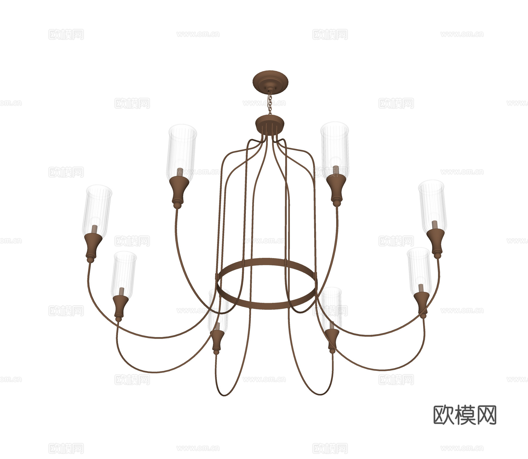 法式吊灯su模型