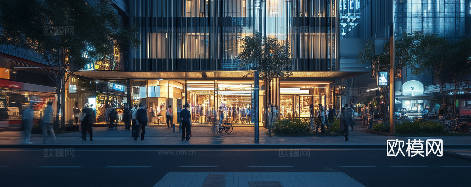 高清城市街道夜景