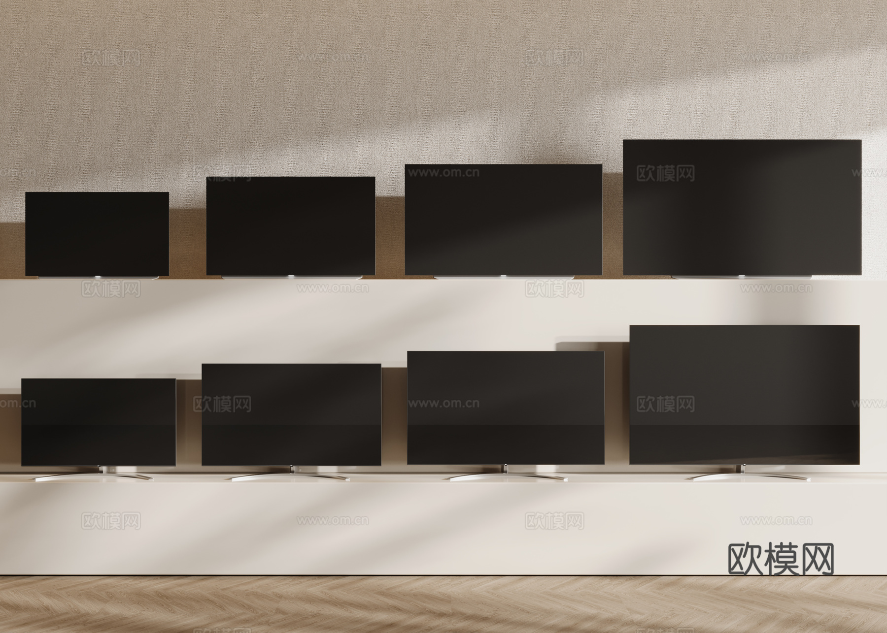 现代液晶电视 显示屏 显示器su模型