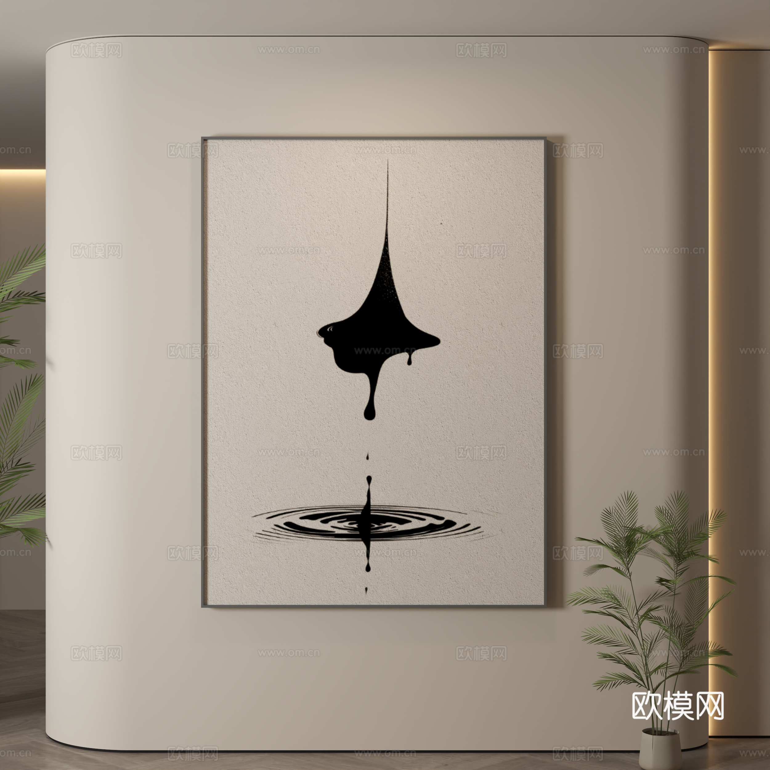 现代装饰画 装饰画 现代挂画 挂画 简约挂画3d模型
