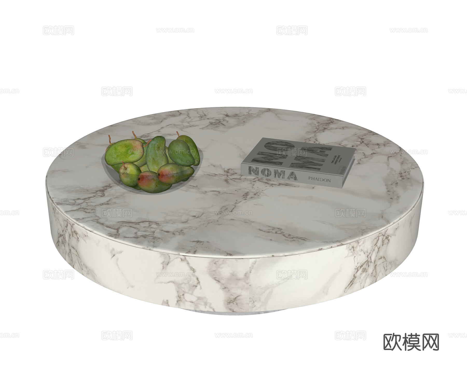 现代茶几 大理石茶几 石材茶几 圆形茶几 茶几摆件su模型