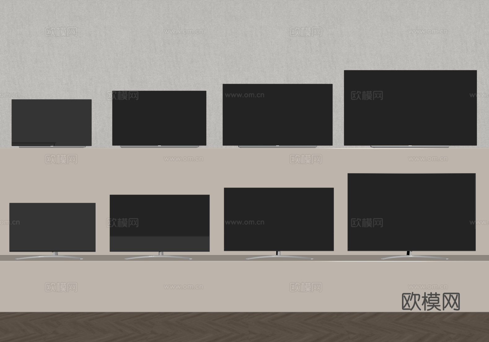 现代液晶电视 显示屏 显示器su模型