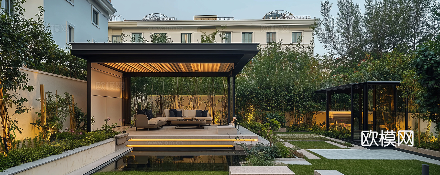 中式园林庭院景观下载