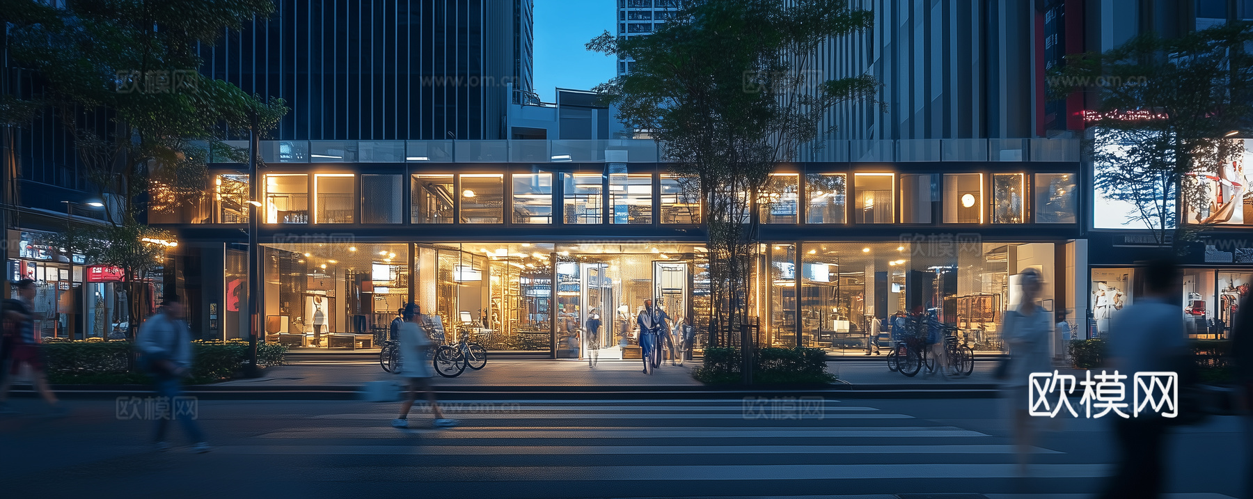 高清城市街道夜景
