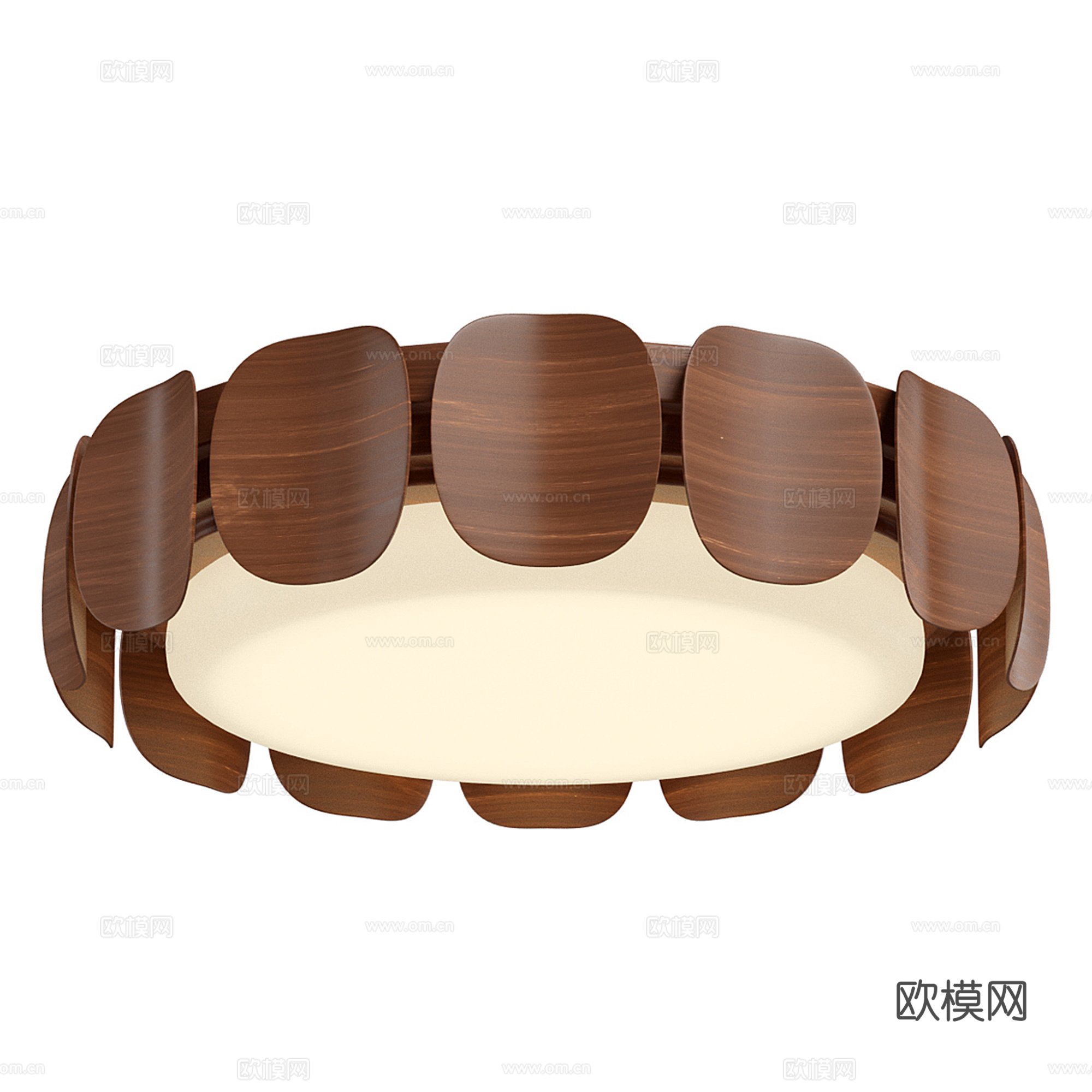 弧形木质吸顶灯集合su模型