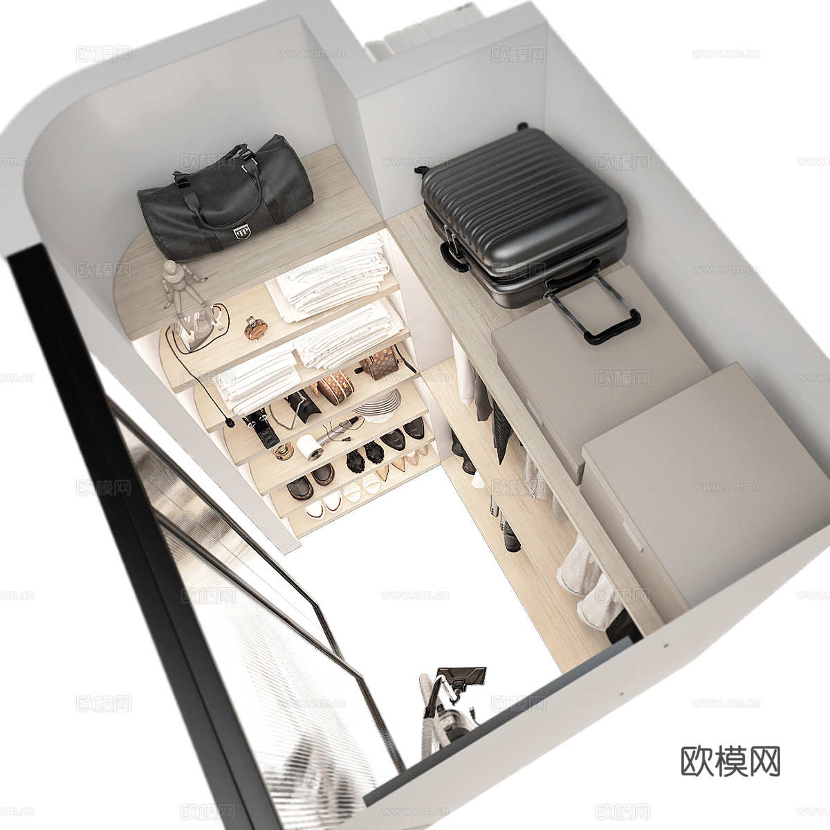 现代衣柜 衣帽间3d模型