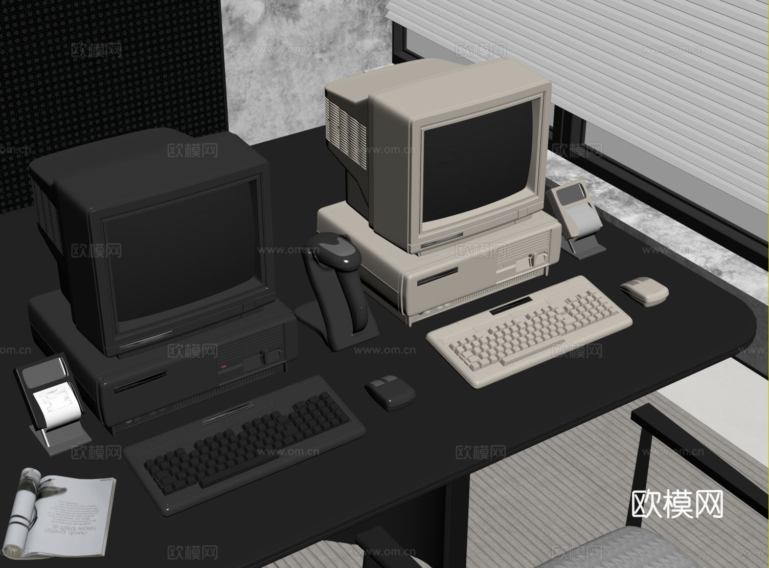 现代超市收银机su模型