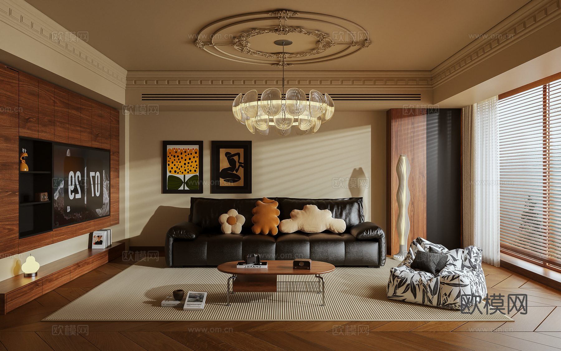 复古客厅3d模型