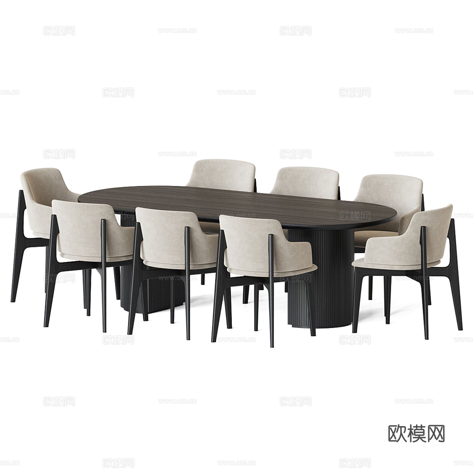 现代餐桌椅组合su模型