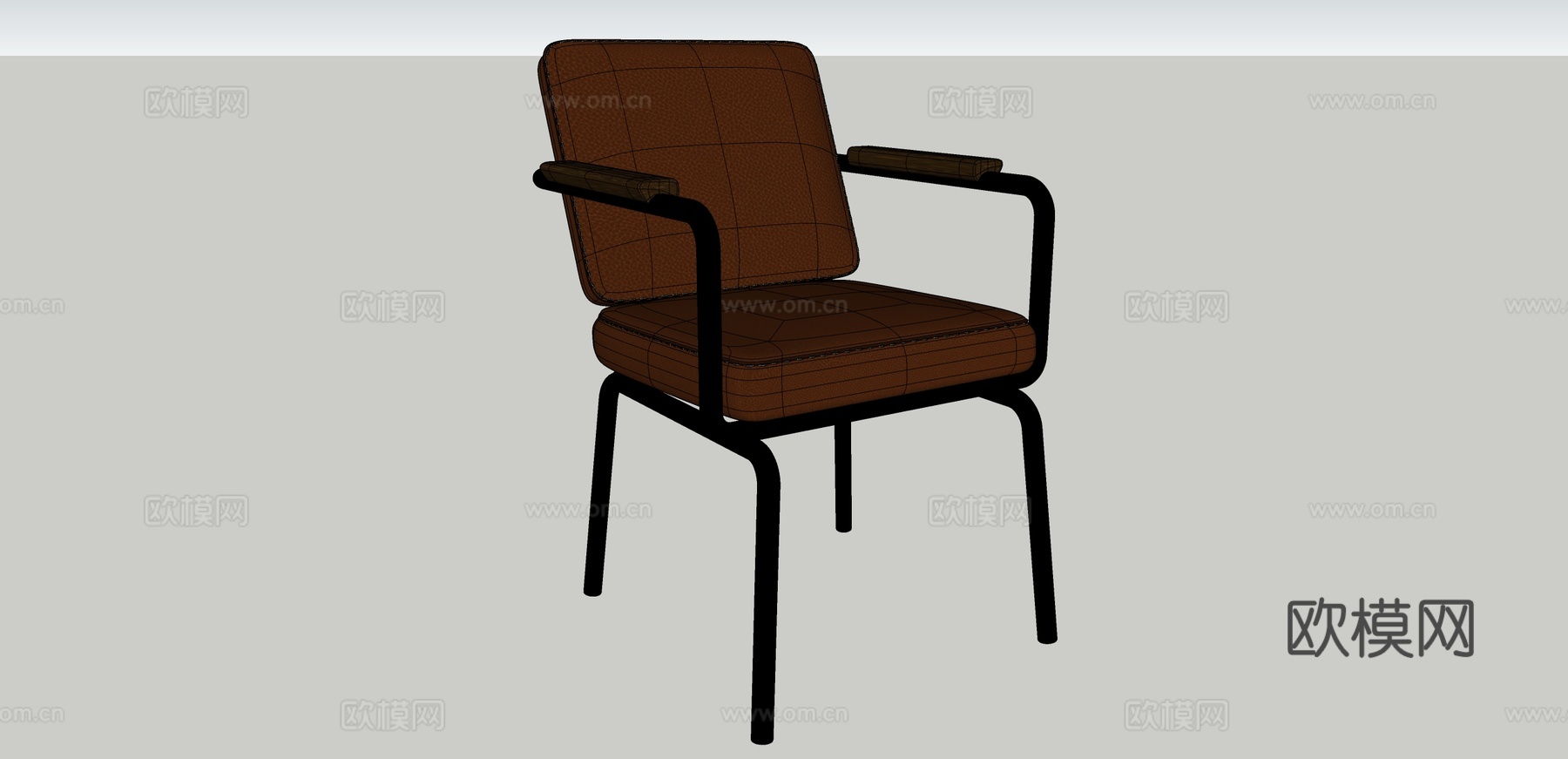 美式工业风椅子  铁艺餐椅su模型