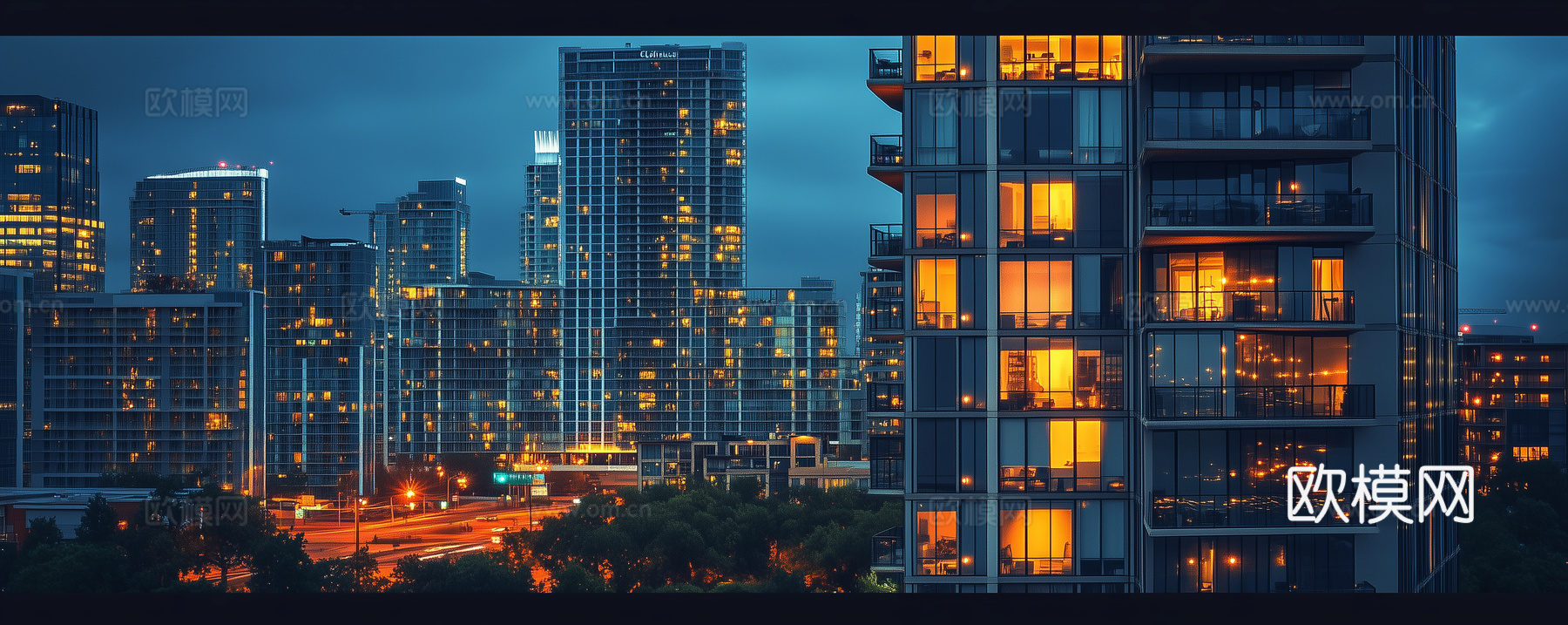 高清都市城市夜景贴图